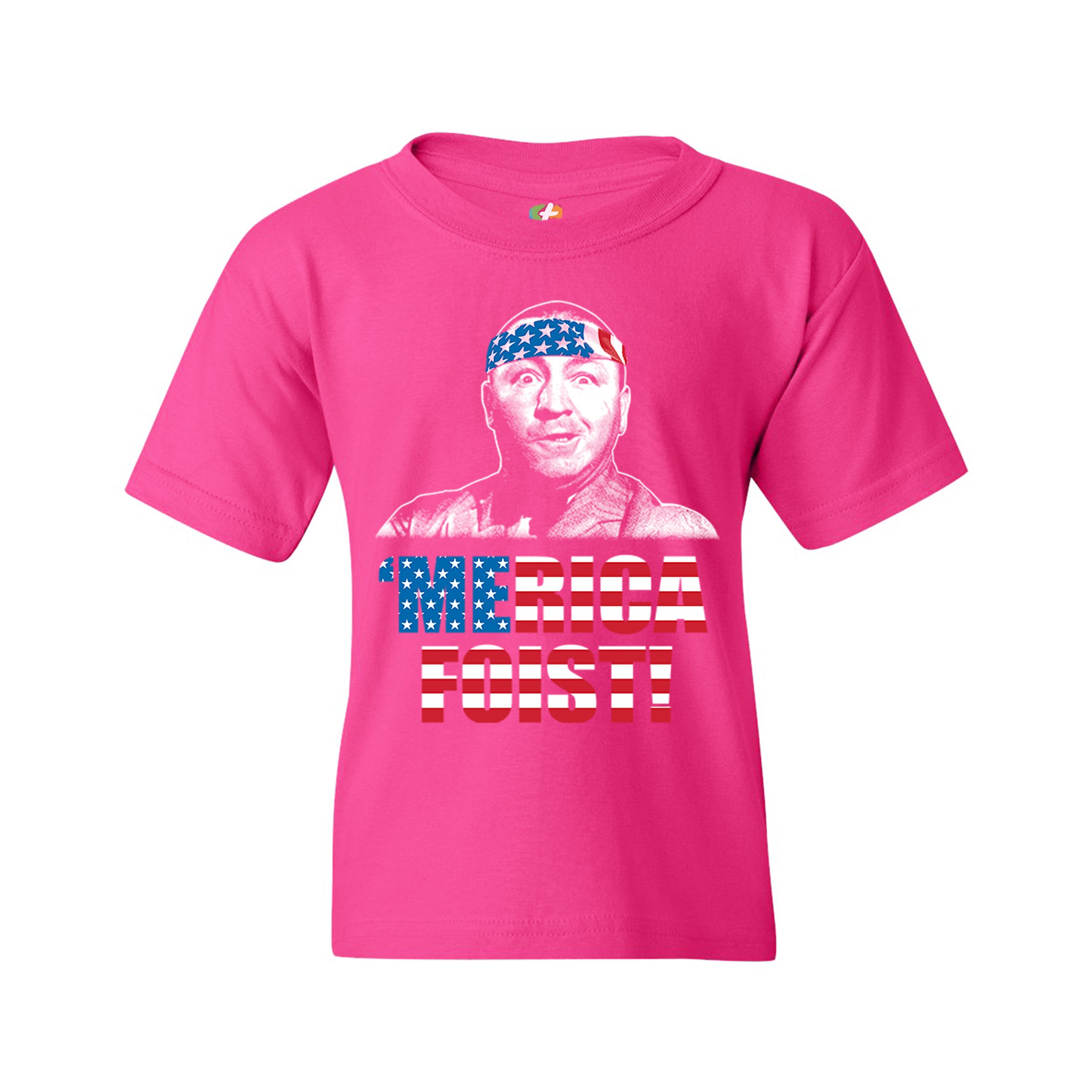 Merica Foist Youth T-shirt Patriotic Curly Howard The Three Stooges USA Kids - Picture 19 of 21