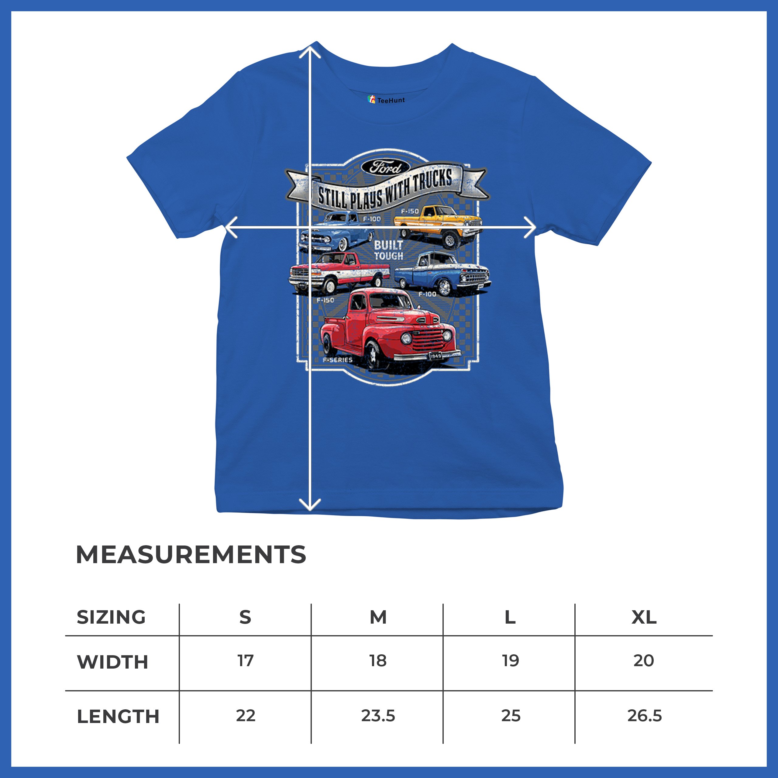 Ford Still Plays with Trucks Youth T-shirt F100 F150 Pickup Built Tough Kids - Picture 43 of 50