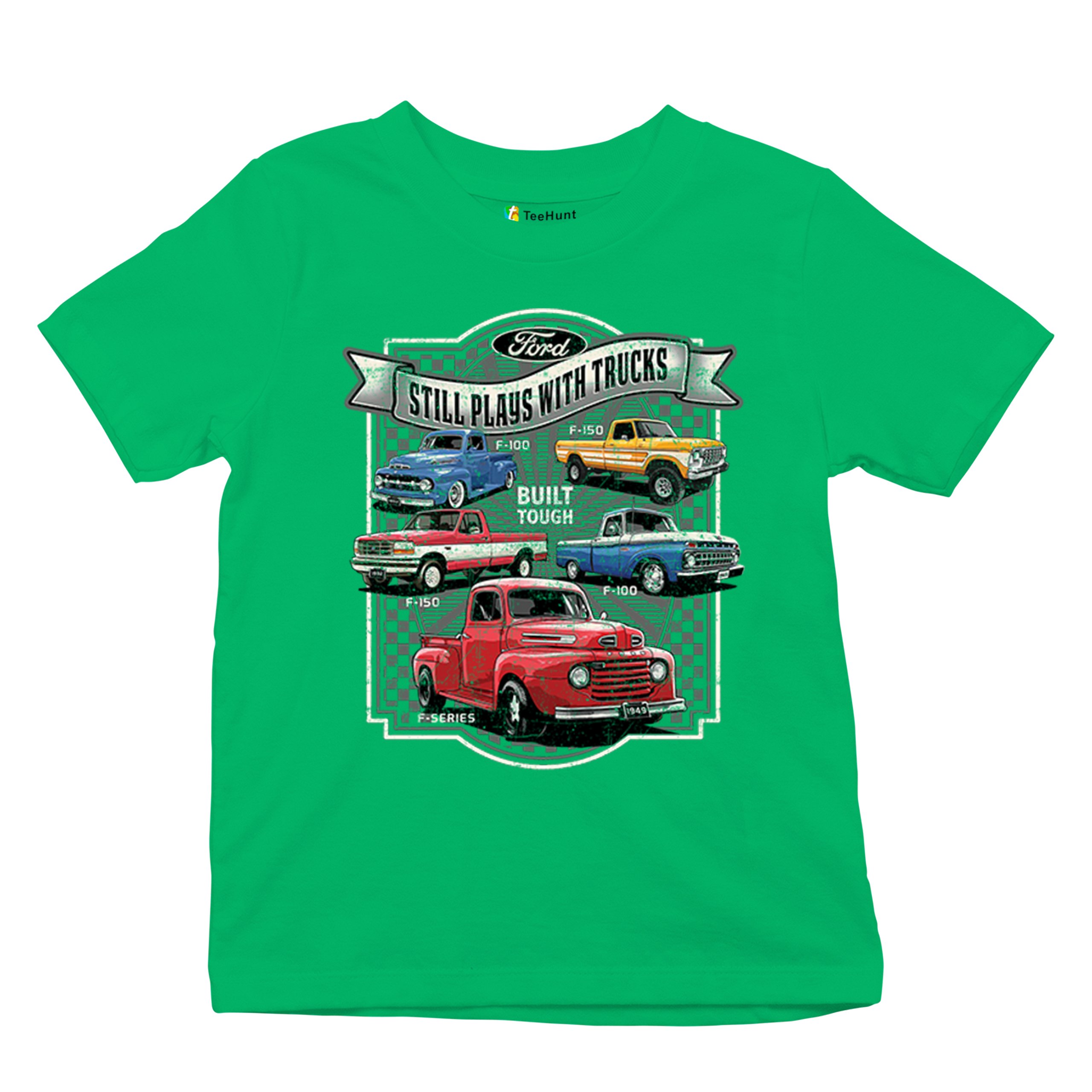 Ford Still Plays with Trucks Youth T-shirt F100 F150 Pickup Built Tough Kids - Picture 34 of 50