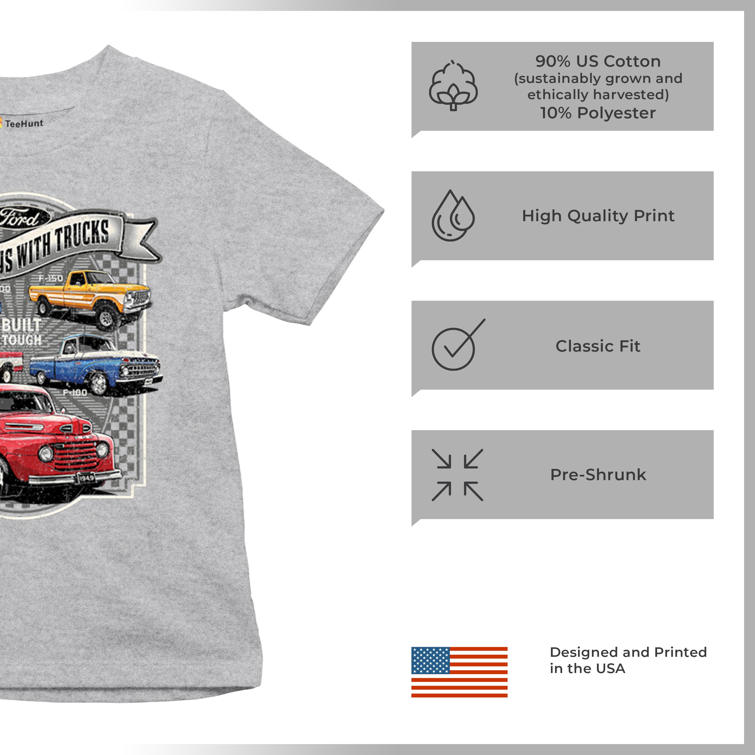 Ford Still Plays with Trucks Youth T-shirt F100 F150 Pickup Built Tough Kids - Picture 14 of 50