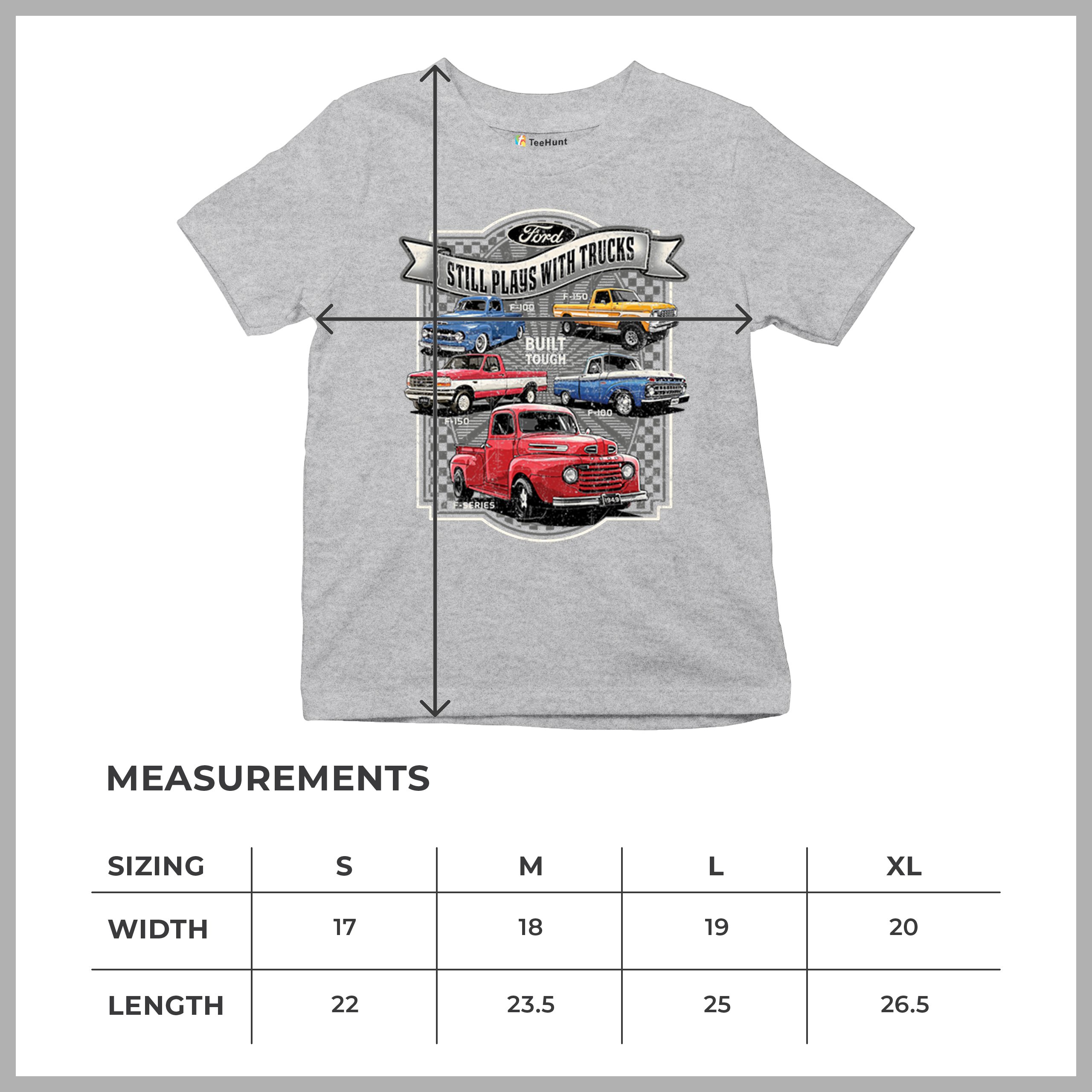 Ford Still Plays with Trucks Youth T-shirt F100 F150 Pickup Built Tough Kids - Picture 15 of 50