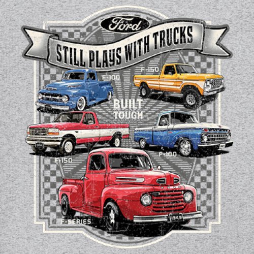 Ford Still Plays with Trucks Youth T-shirt F100 F150 Pickup Built Tough Kids - Picture 11 of 50
