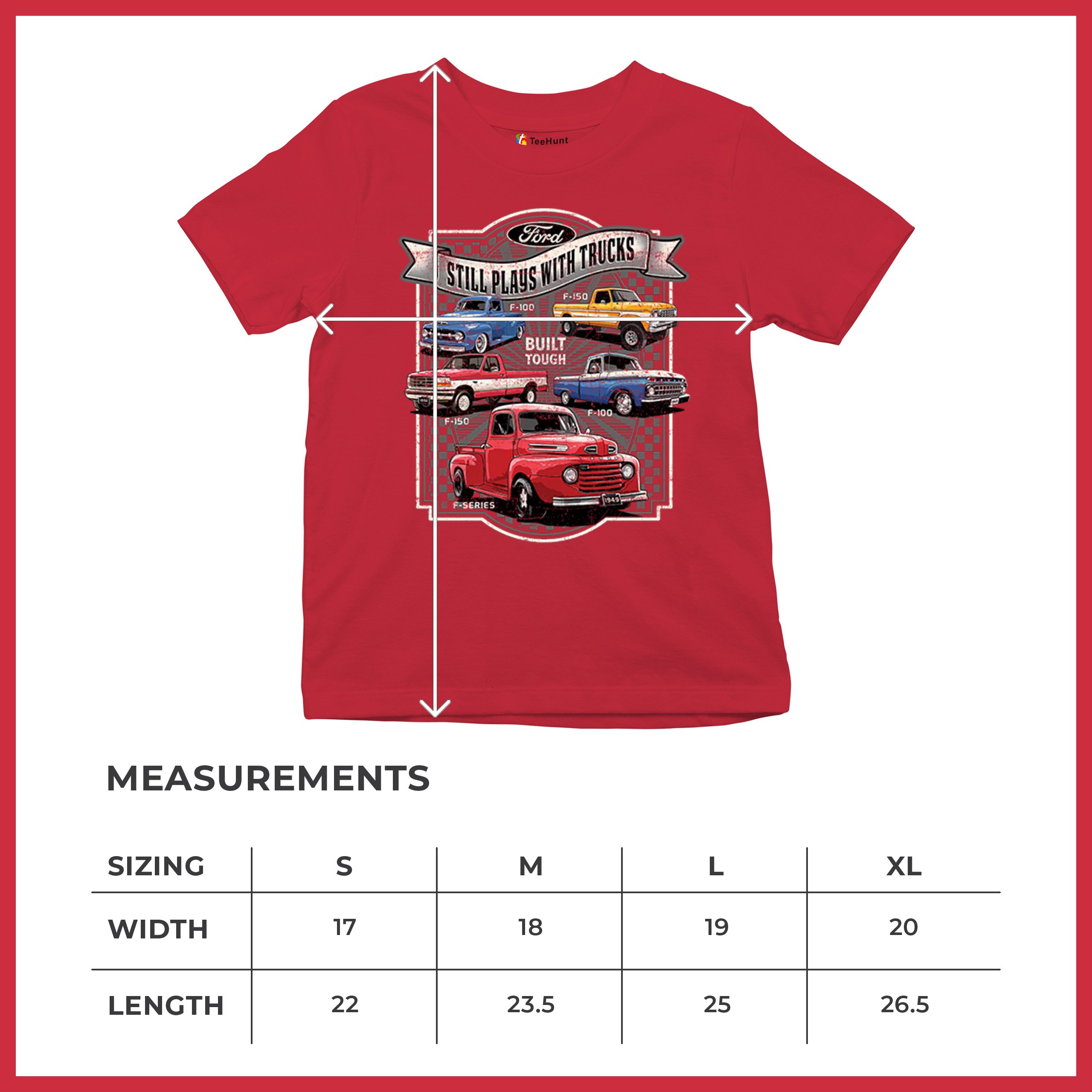 Ford Still Plays with Trucks Youth T-shirt F100 F150 Pickup Built Tough Kids - Picture 22 of 50