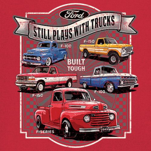 Ford Still Plays with Trucks Youth T-shirt F100 F150 Pickup Built Tough Kids - Picture 18 of 50