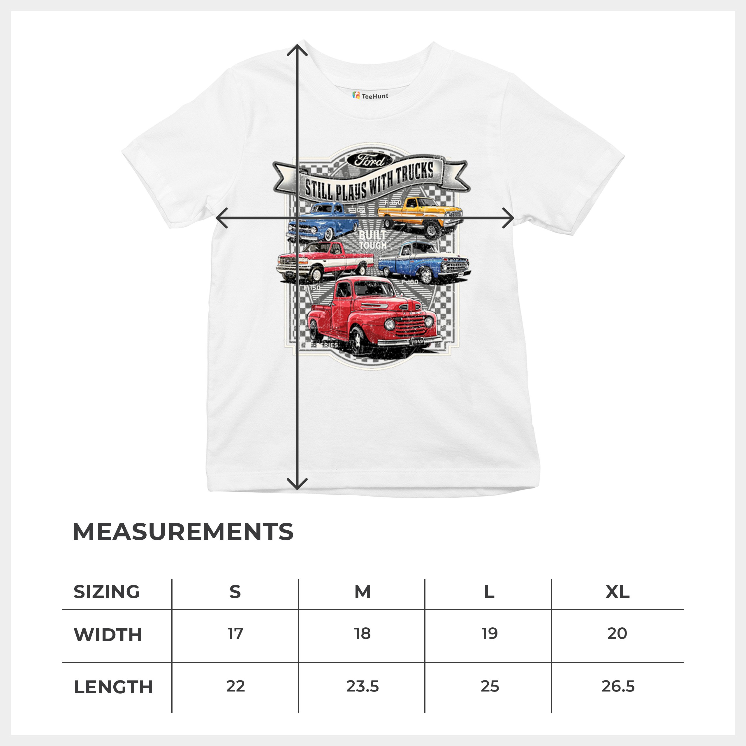 Ford Still Plays with Trucks Youth T-shirt F100 F150 Pickup Built Tough Kids - Picture 29 of 50