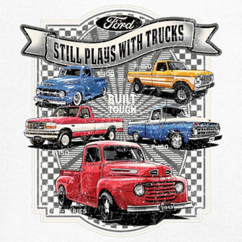 Ford Still Plays with Trucks Youth T-shirt F100 F150 Pickup Built Tough Kids - Picture 25 of 50
