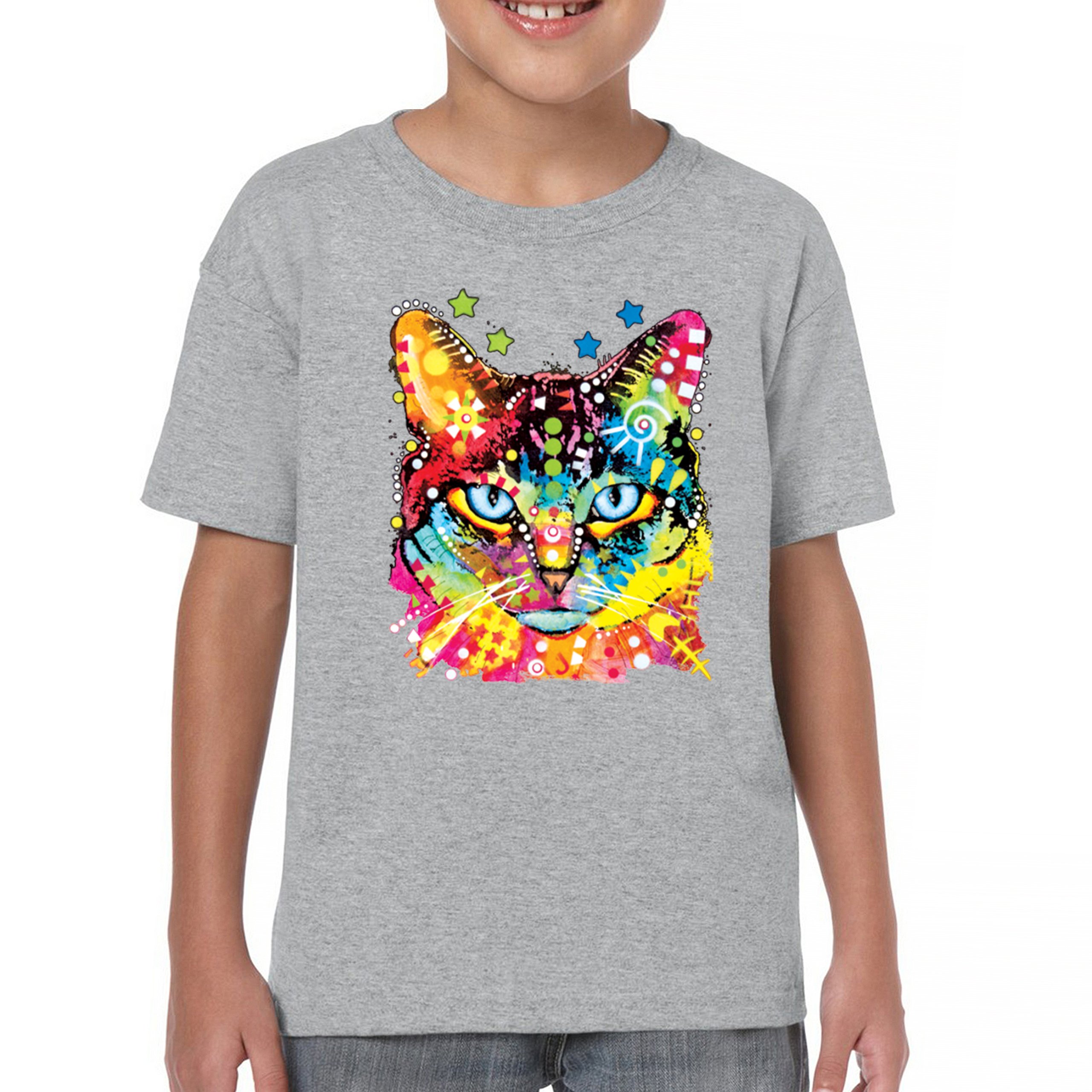 Dean Russo Blue Eyes Cat Youth T-shirt Colorful Cute Kitten Pet Kids - Picture 9 of 50