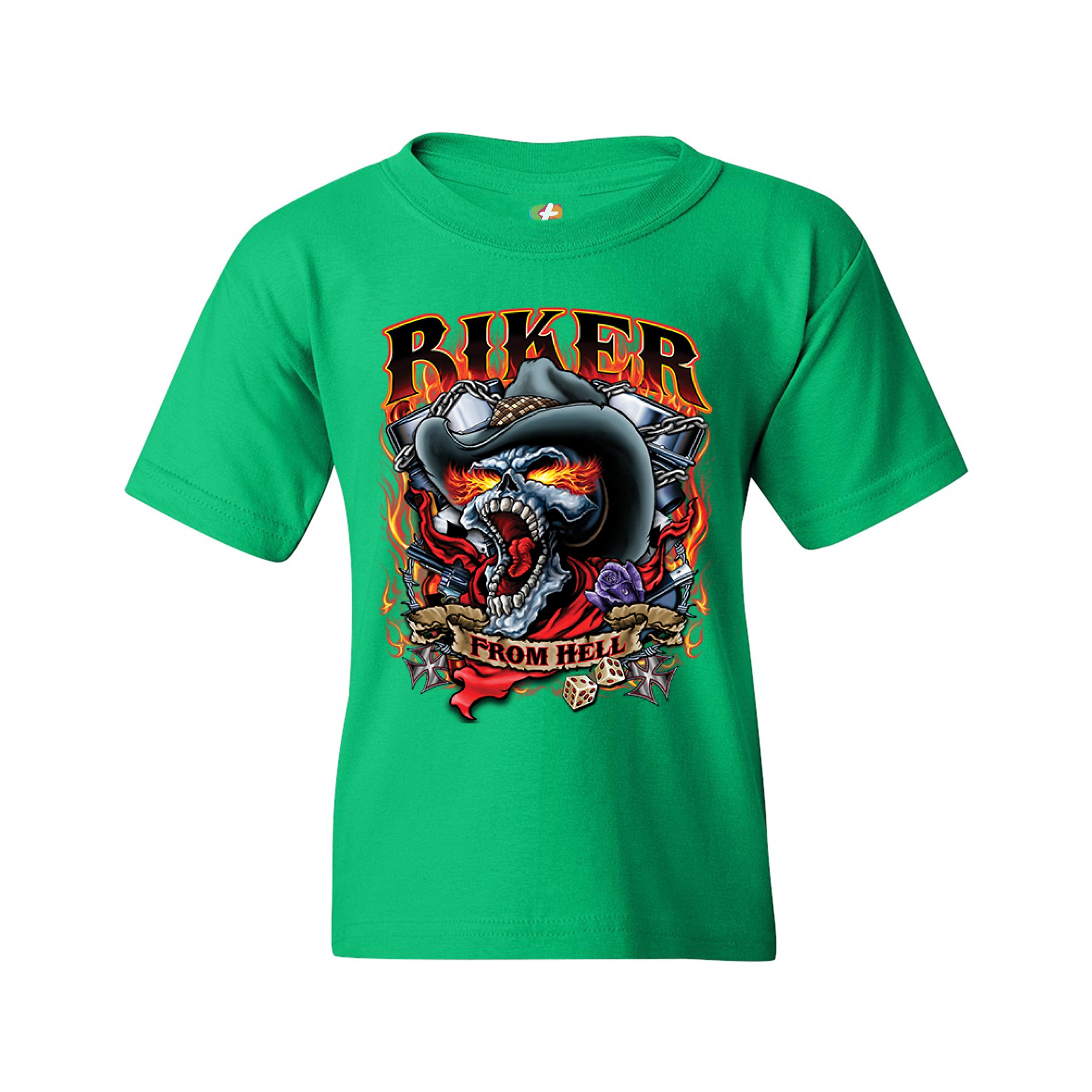 Biker From Hell Youth T-shirt Ride or Die Skeleton Outlaw Route 66 Kids - Picture 19 of 29
