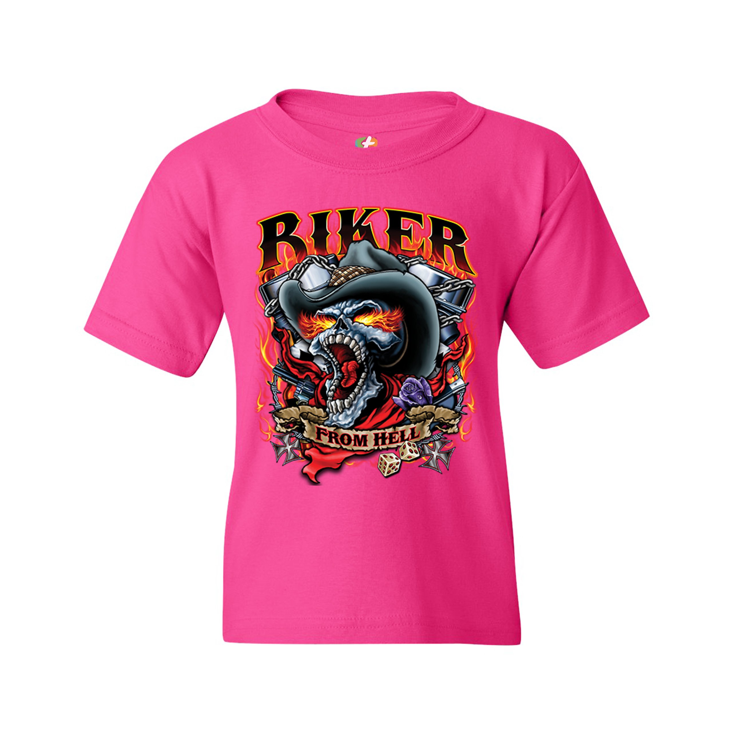 Biker From Hell Youth T-shirt Ride or Die Skeleton Outlaw Route 66 Kids - Picture 27 of 29