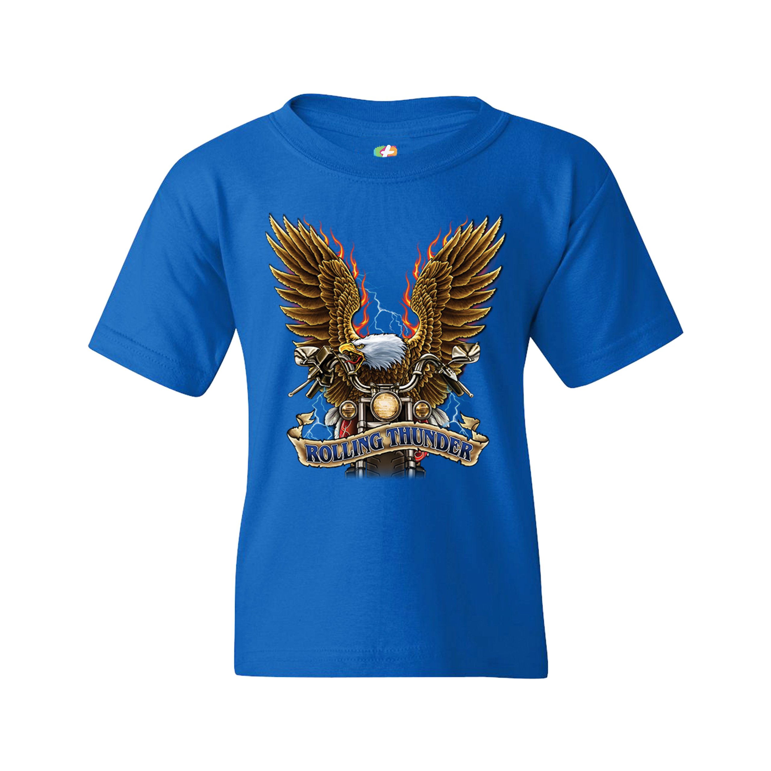 Rolling Thunder Youth T-shirt Biker Born to Be Wild Bald Eagle Outlaw Kids - Picture 23 of 29
