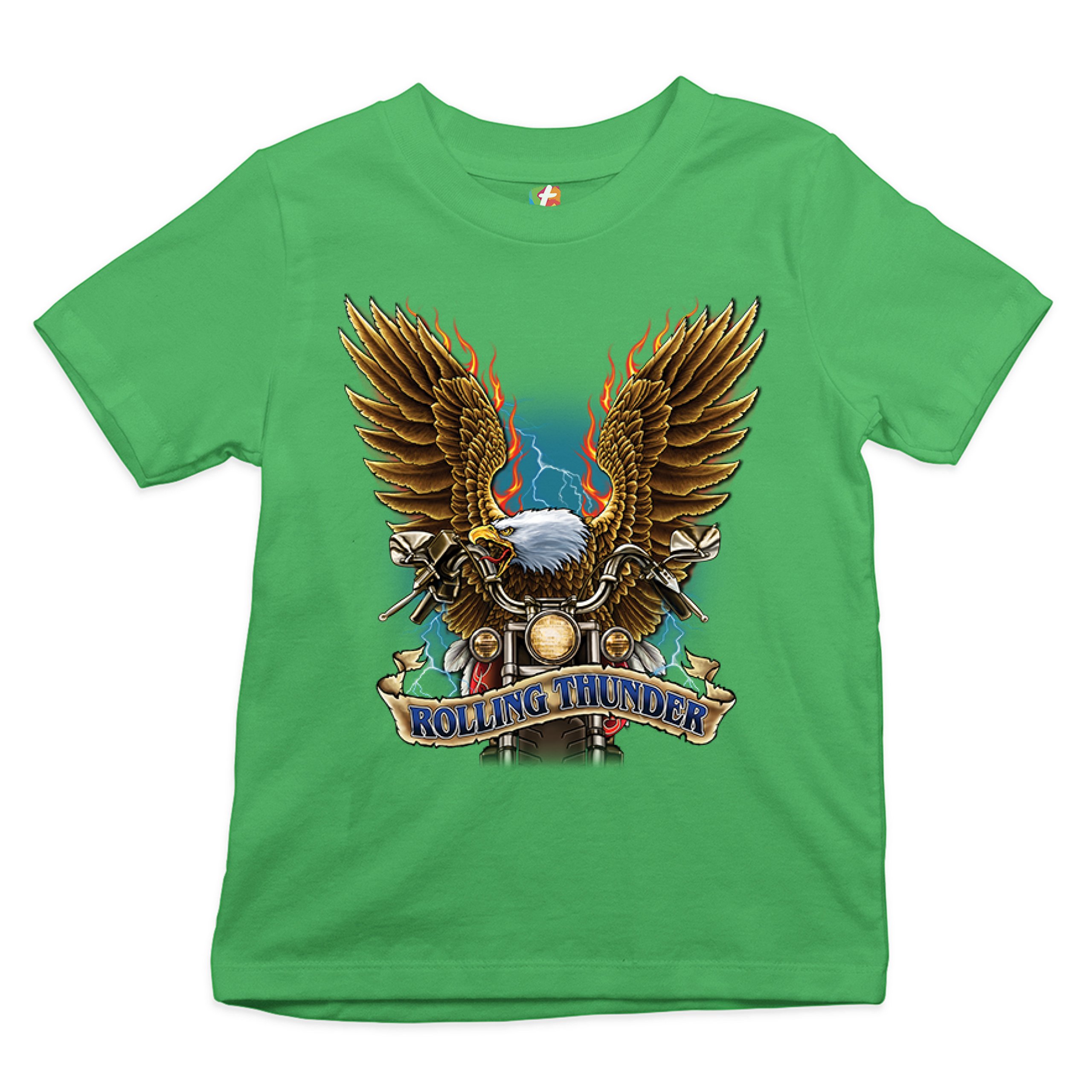 Rolling Thunder Youth T-shirt Biker Born to Be Wild Bald Eagle Outlaw Kids - Picture 18 of 29