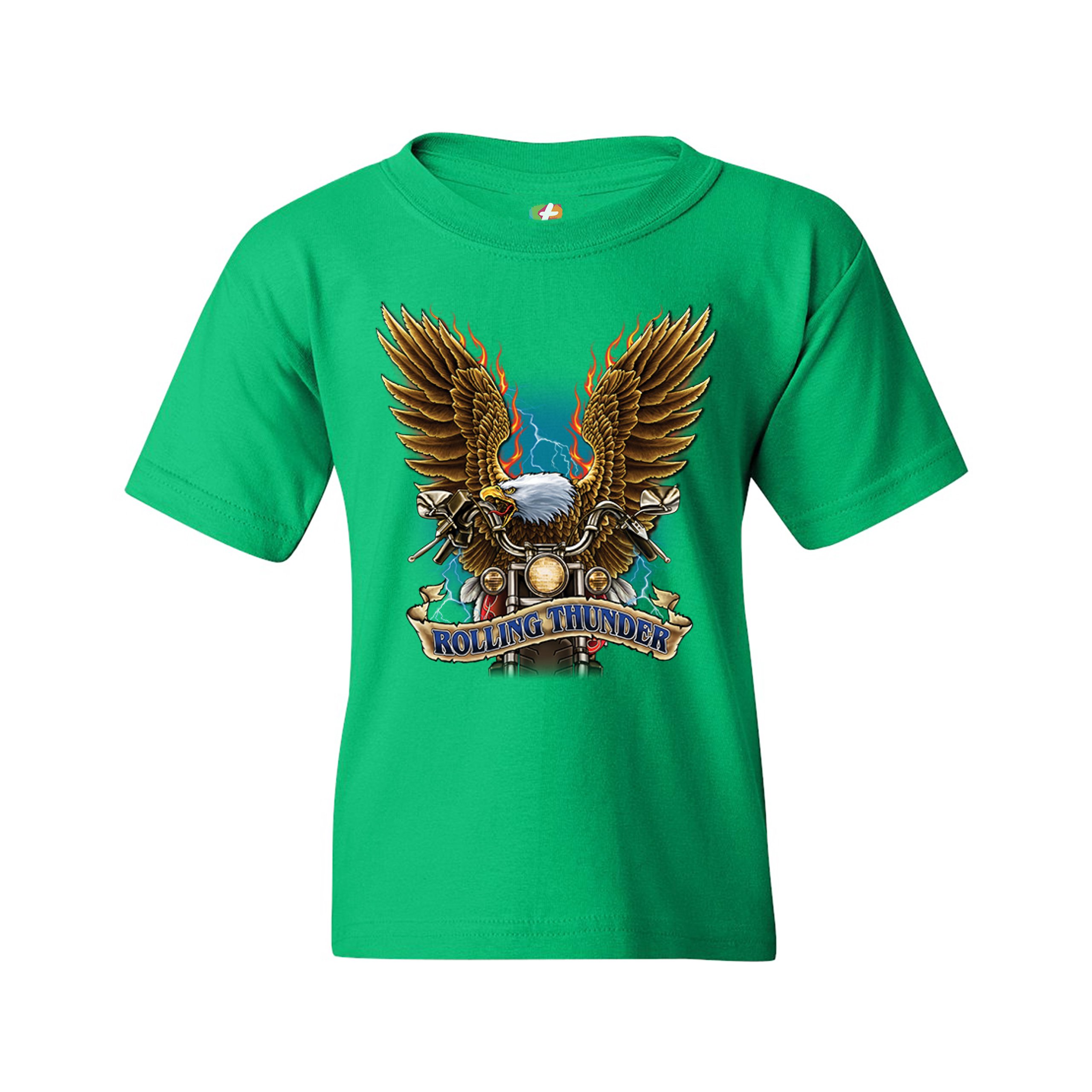 Rolling Thunder Youth T-shirt Biker Born to Be Wild Bald Eagle Outlaw Kids - Picture 19 of 29