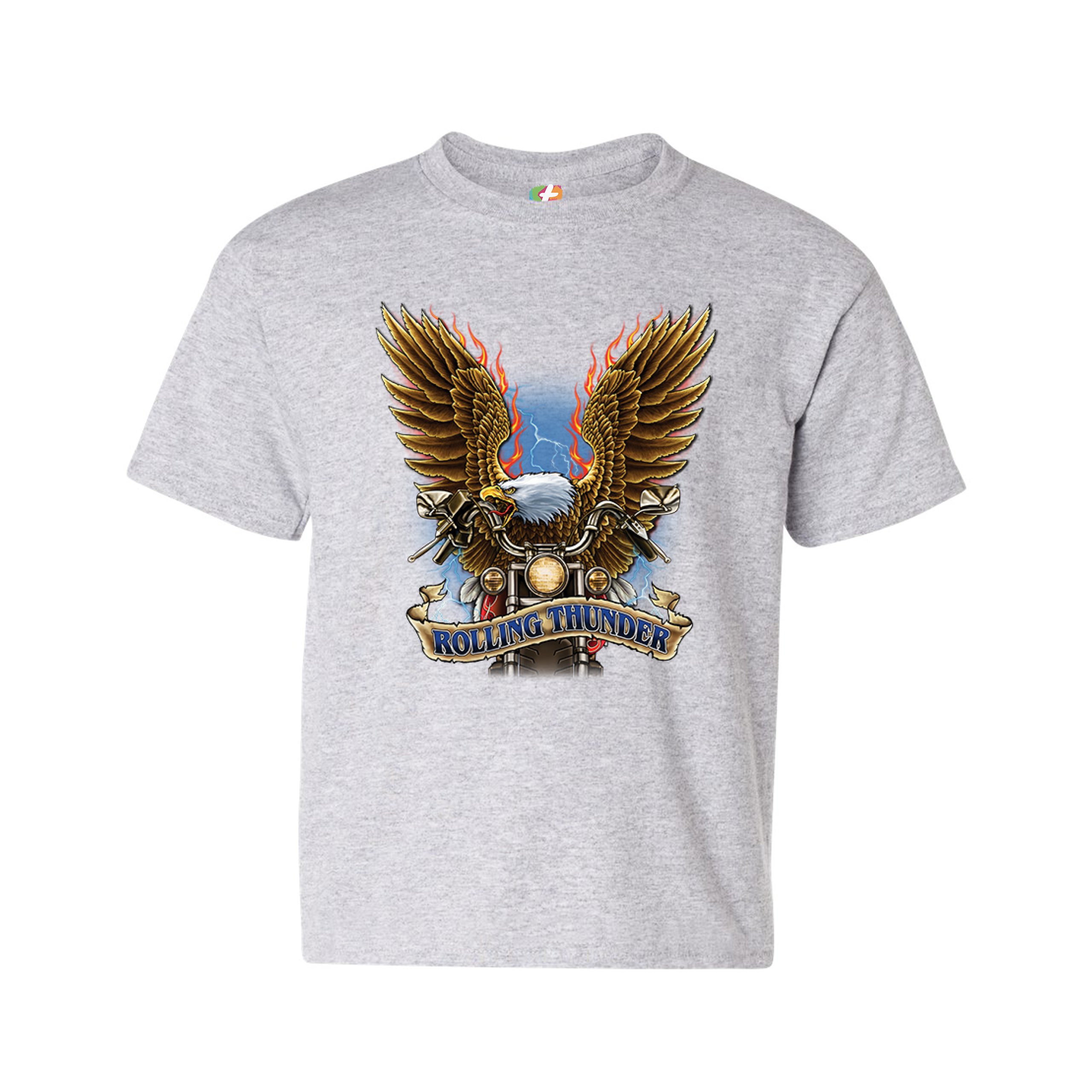 Rolling Thunder Youth T-shirt Biker Born to Be Wild Bald Eagle Outlaw Kids - Picture 7 of 29