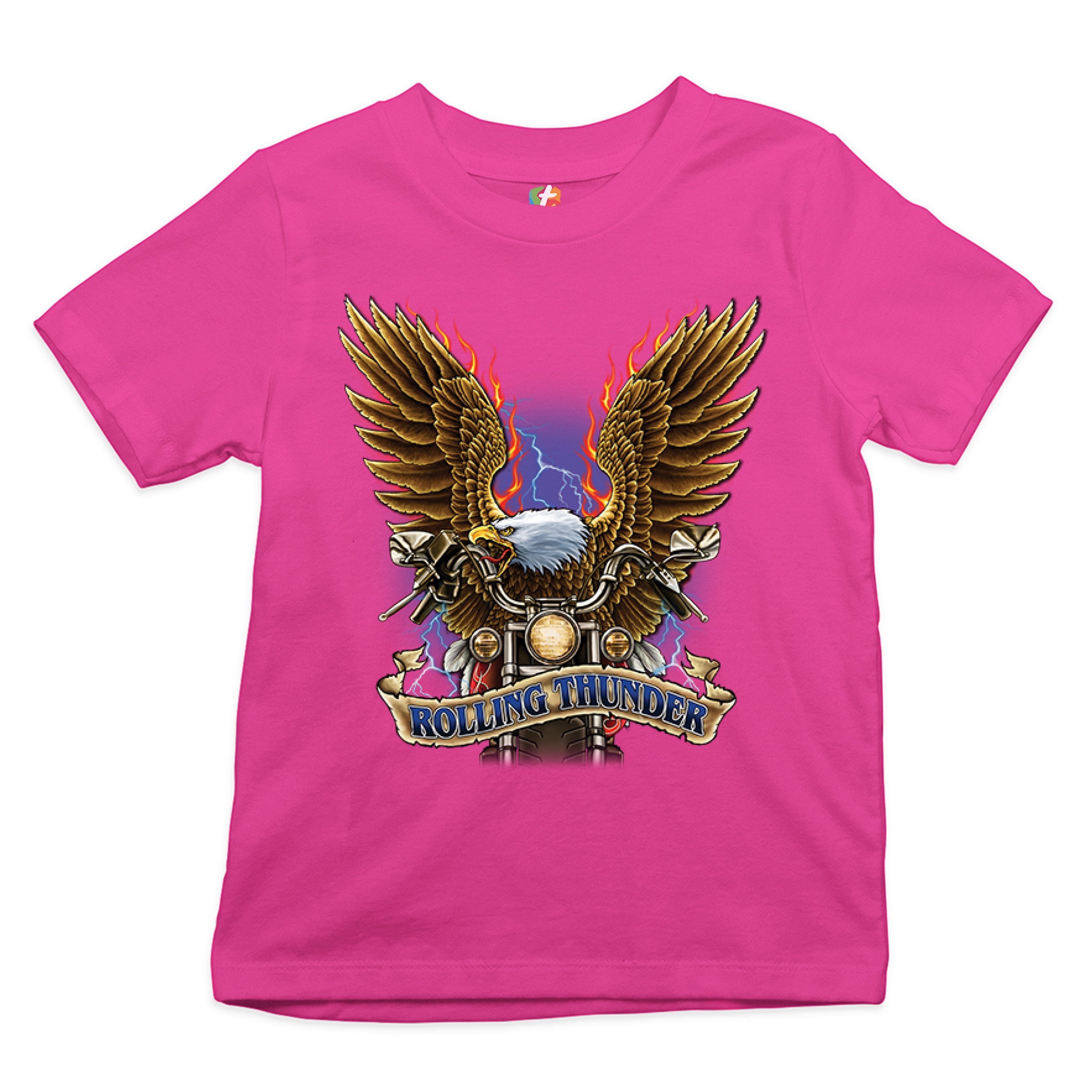 Rolling Thunder Youth T-shirt Biker Born to Be Wild Bald Eagle Outlaw Kids - Picture 26 of 29