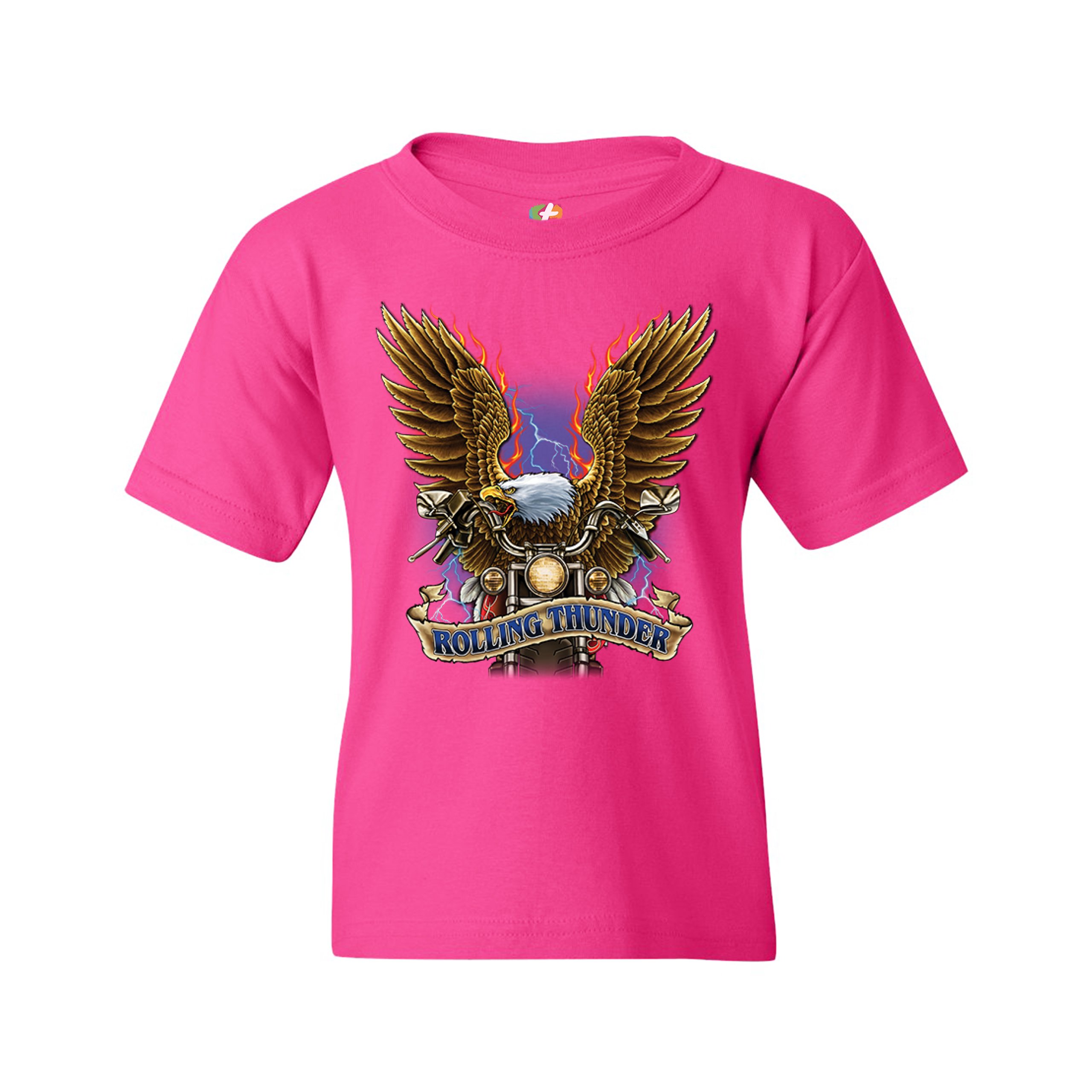 Rolling Thunder Youth T-shirt Biker Born to Be Wild Bald Eagle Outlaw Kids - Picture 27 of 29