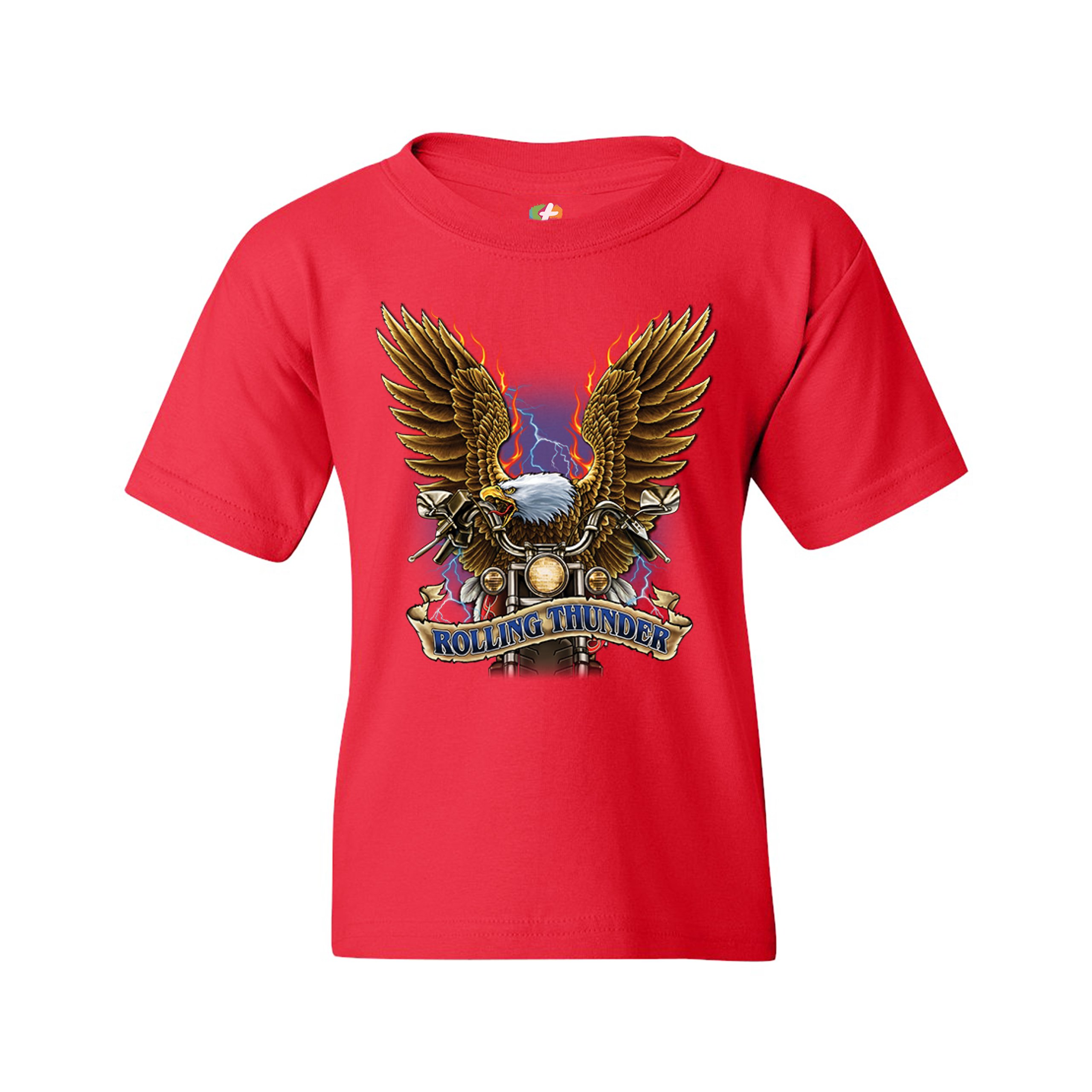 Rolling Thunder Youth T-shirt Biker Born to Be Wild Bald Eagle Outlaw Kids - Picture 11 of 29