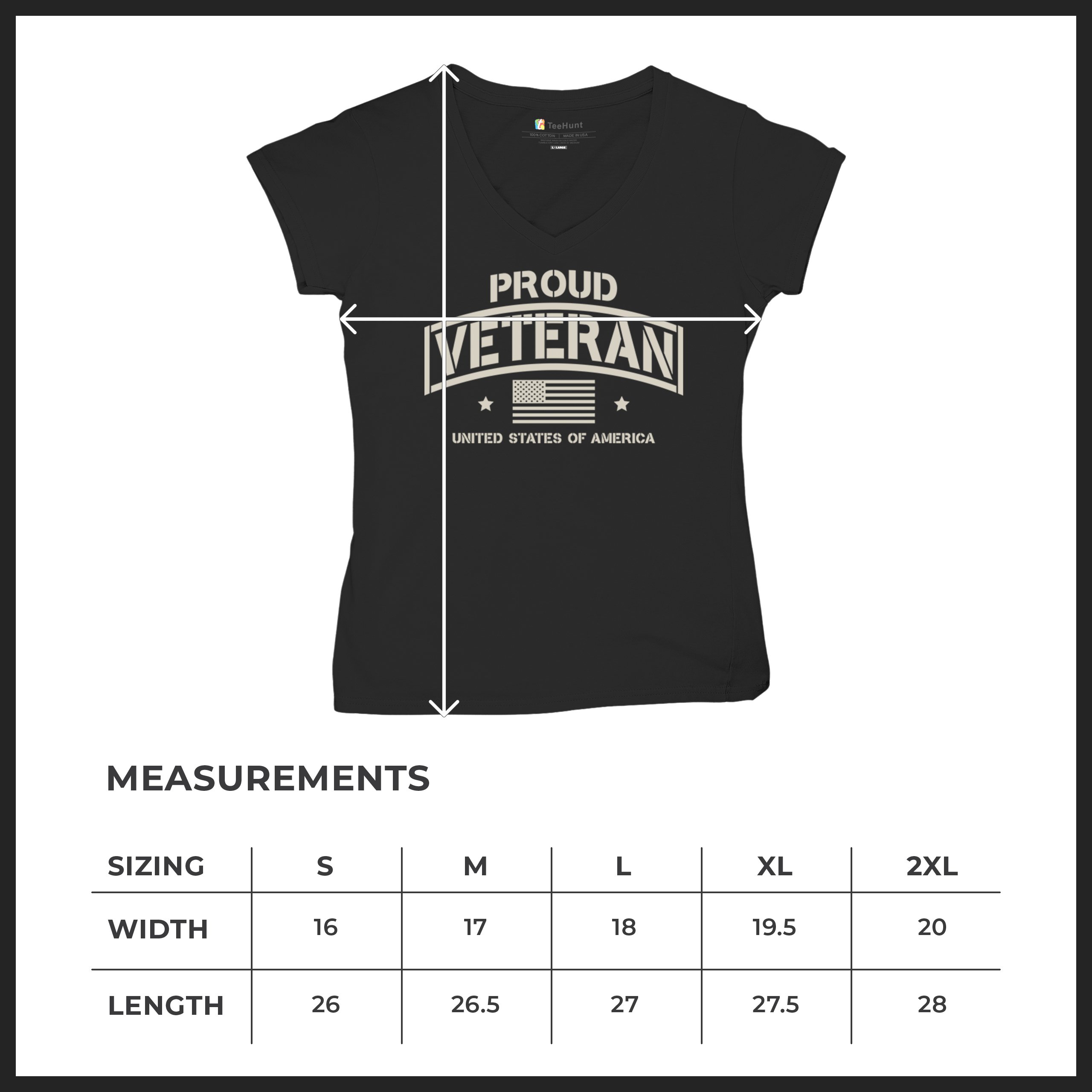 Proud Veteran Women's V-Neck T-shirt Veteran's Day Military American Flag Tee - Picture 8 of 36