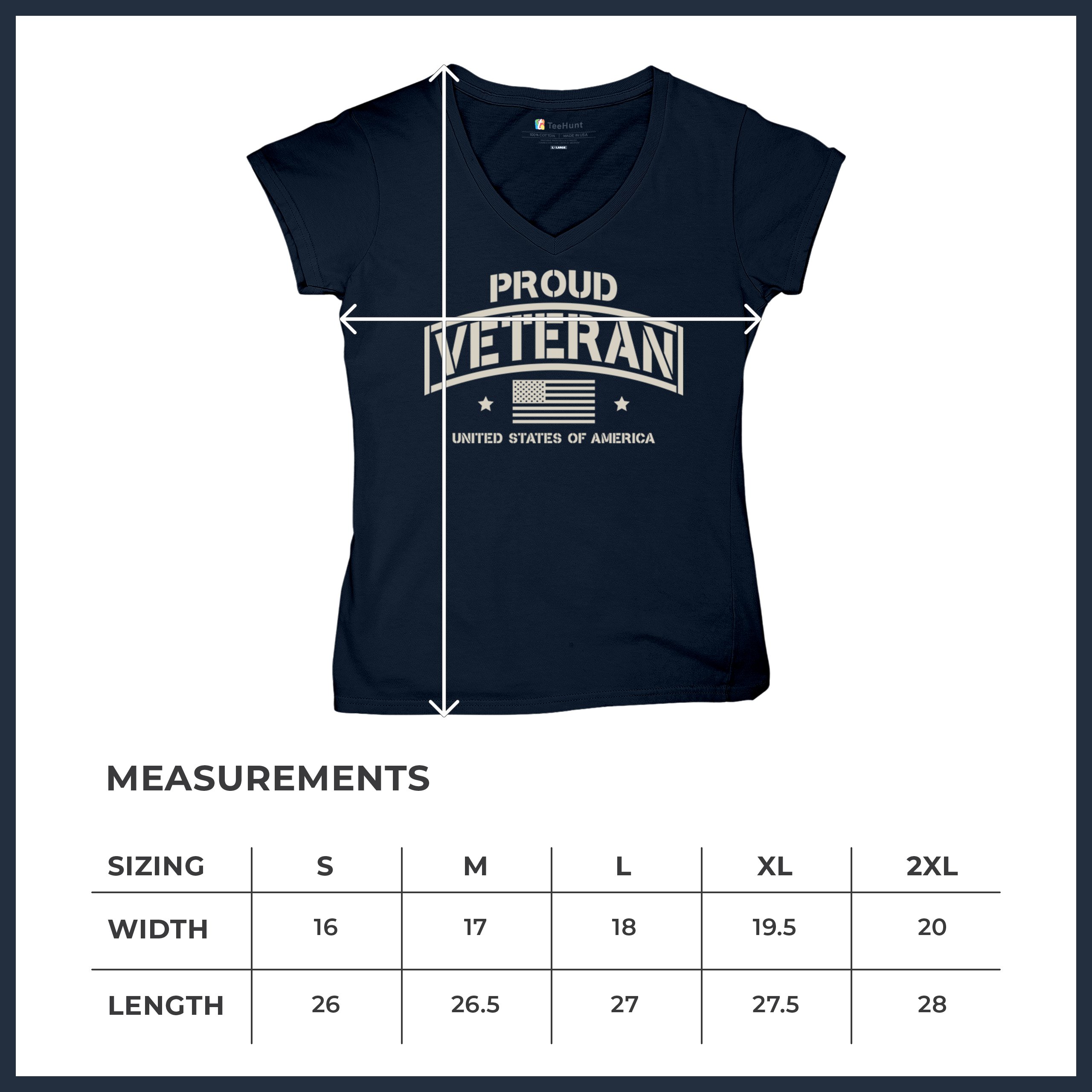 Proud Veteran Women's V-Neck T-shirt Veteran's Day Military American Flag Tee - Picture 29 of 36