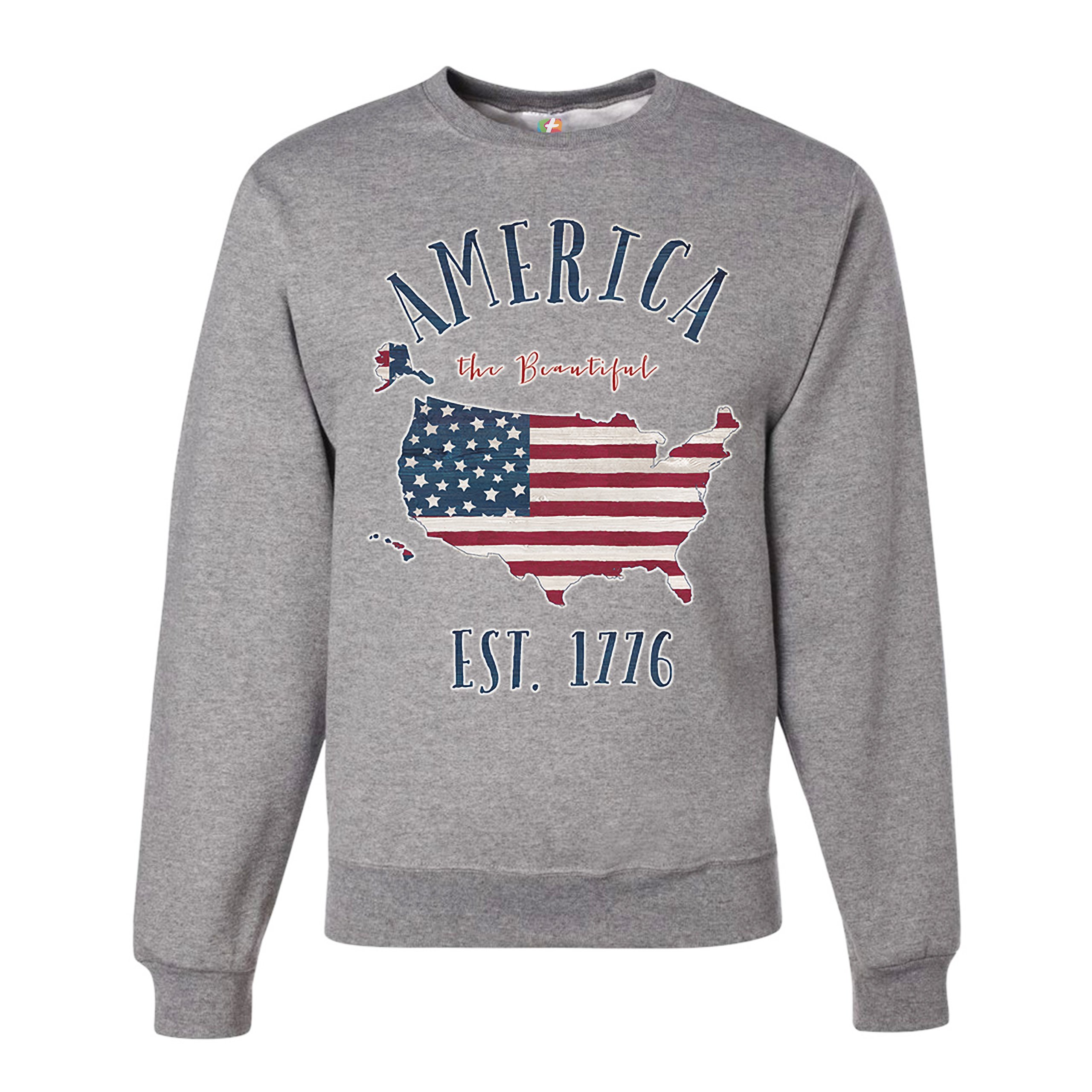 America the Beautiful Est. 1776 Sweatshirt Patriotic 4th of July USA Crewneck - Picture 8 of 11
