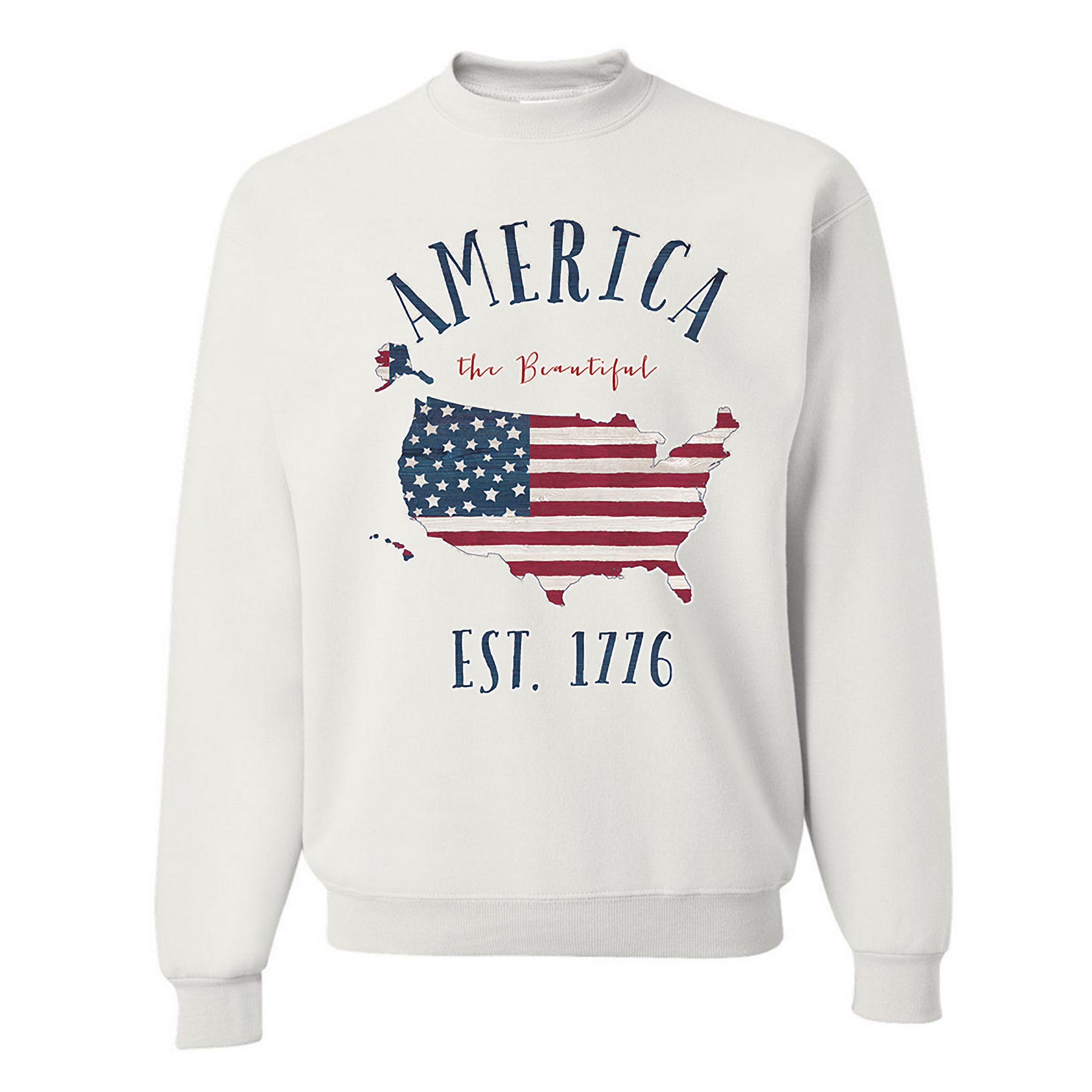 America the Beautiful Est. 1776 Sweatshirt Patriotic 4th of July USA Crewneck - Picture 3 of 11