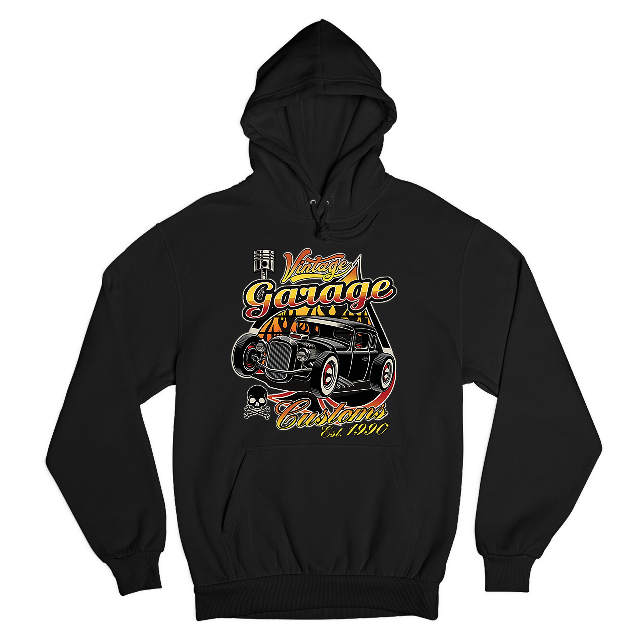Vintage Garage Customs Est. 1990 Sweatshirt Old School Retro Hot