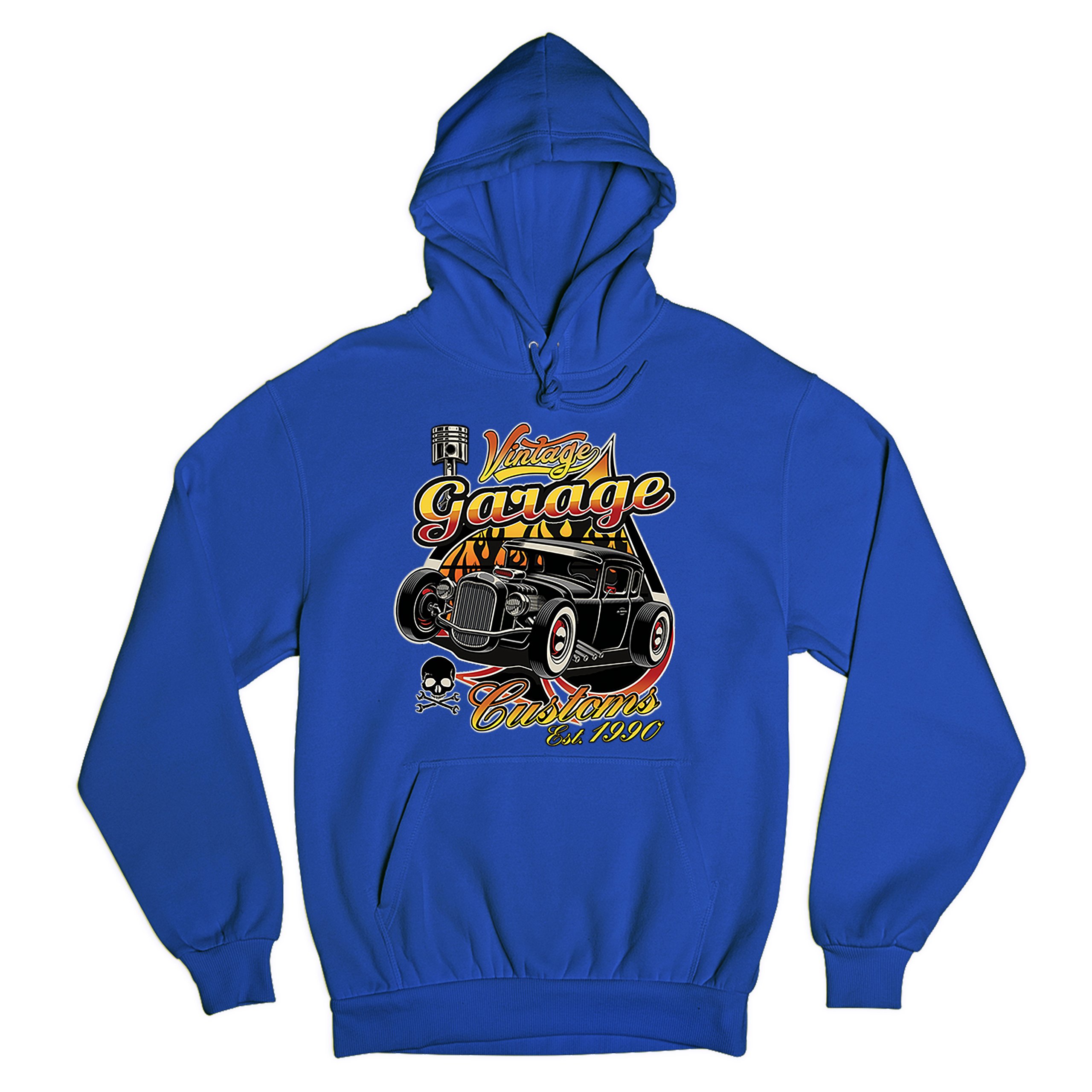 Vintage Garage Customs Est. 1990 Sweatshirt Old School Retro Hot