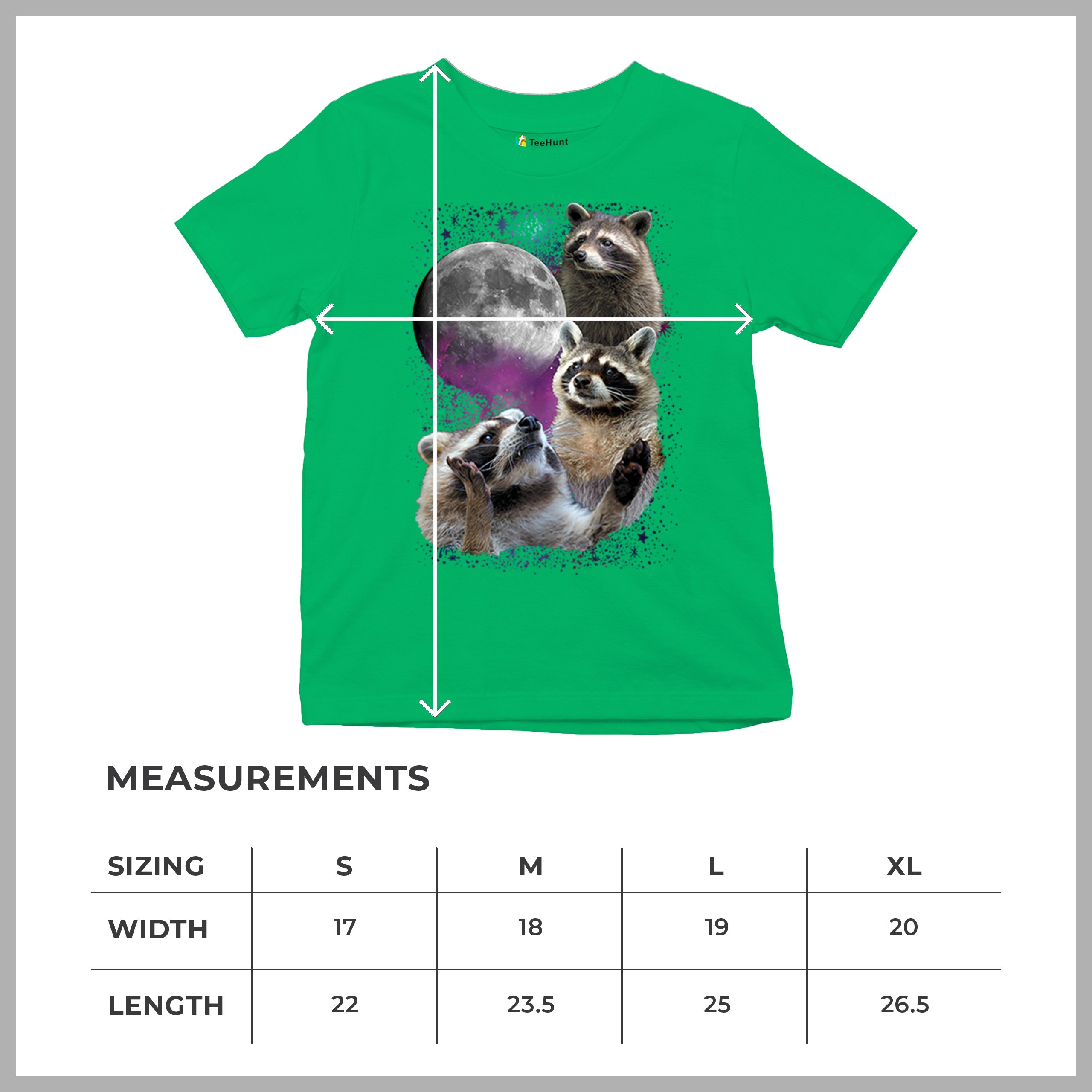 Racoons Howling at the Moon Youth T-shirt Funny Wildlife Animal in Space Kids - Picture 36 of 50