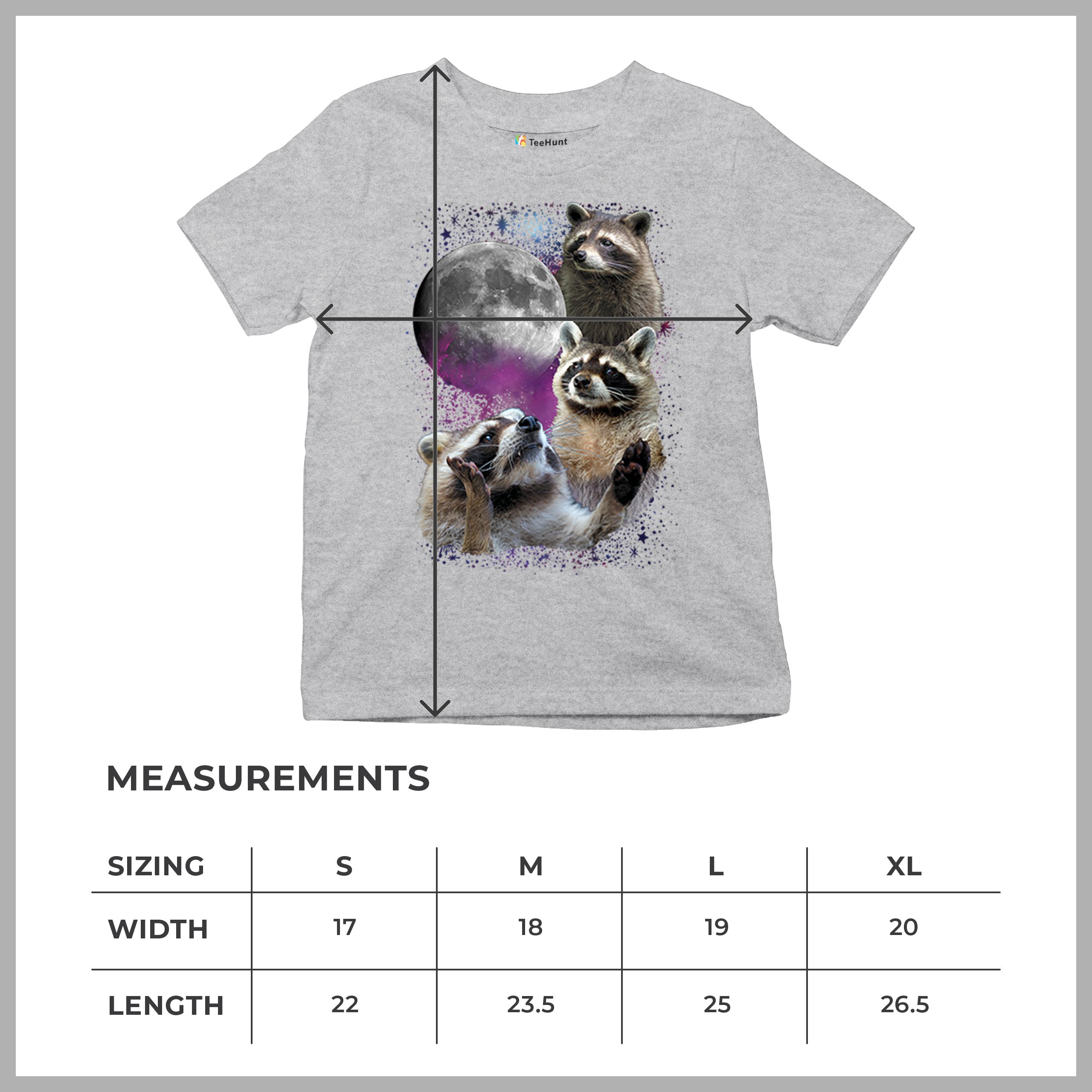 Racoons Howling at the Moon Youth T-shirt Funny Wildlife Animal in Space Kids - Picture 15 of 50