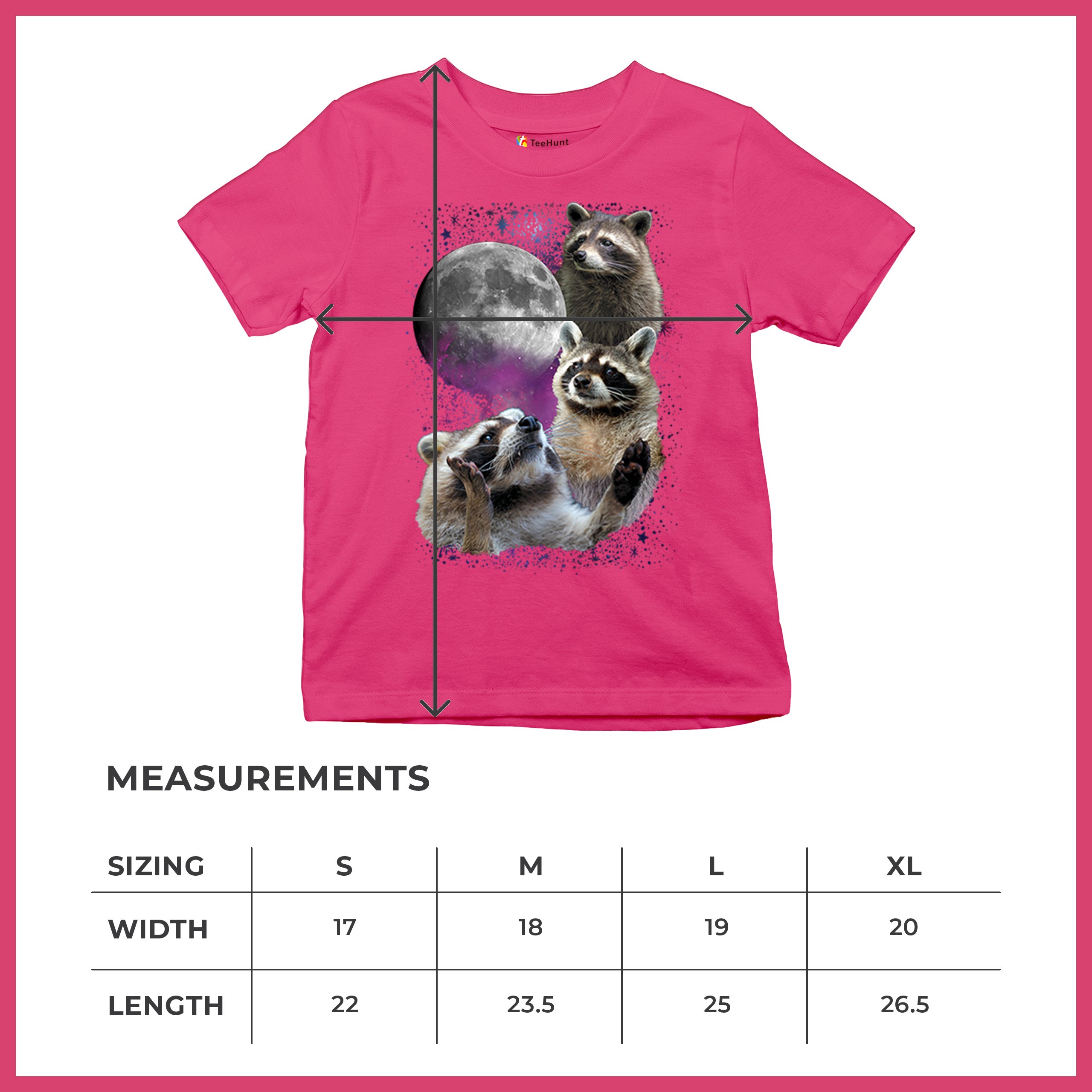Racoons Howling at the Moon Youth T-shirt Funny Wildlife Animal in Space Kids - Picture 50 of 50