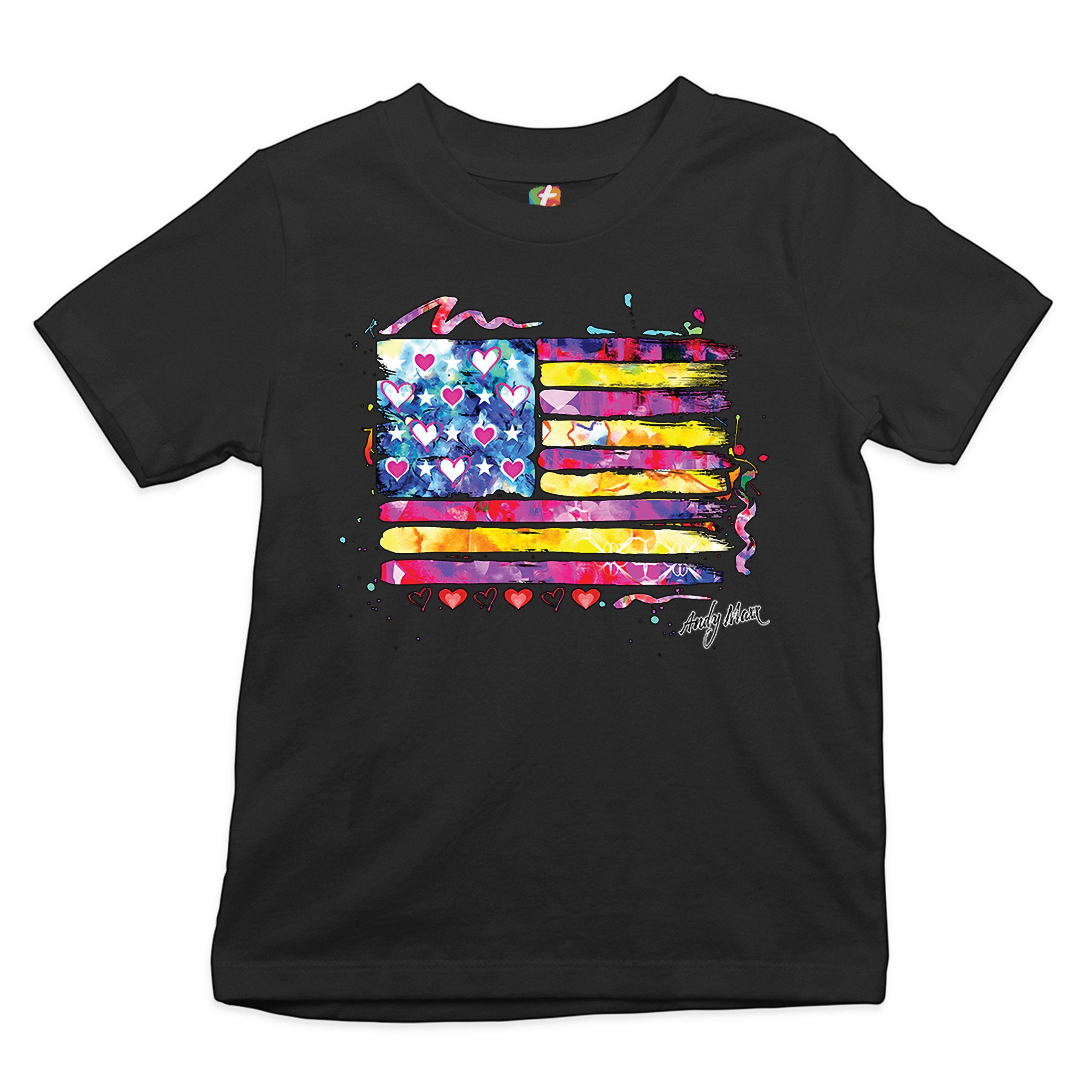 Colorful American Flag Youth T-shirt Patriotic 4th of July Independence Kids - Picture 2 of 29