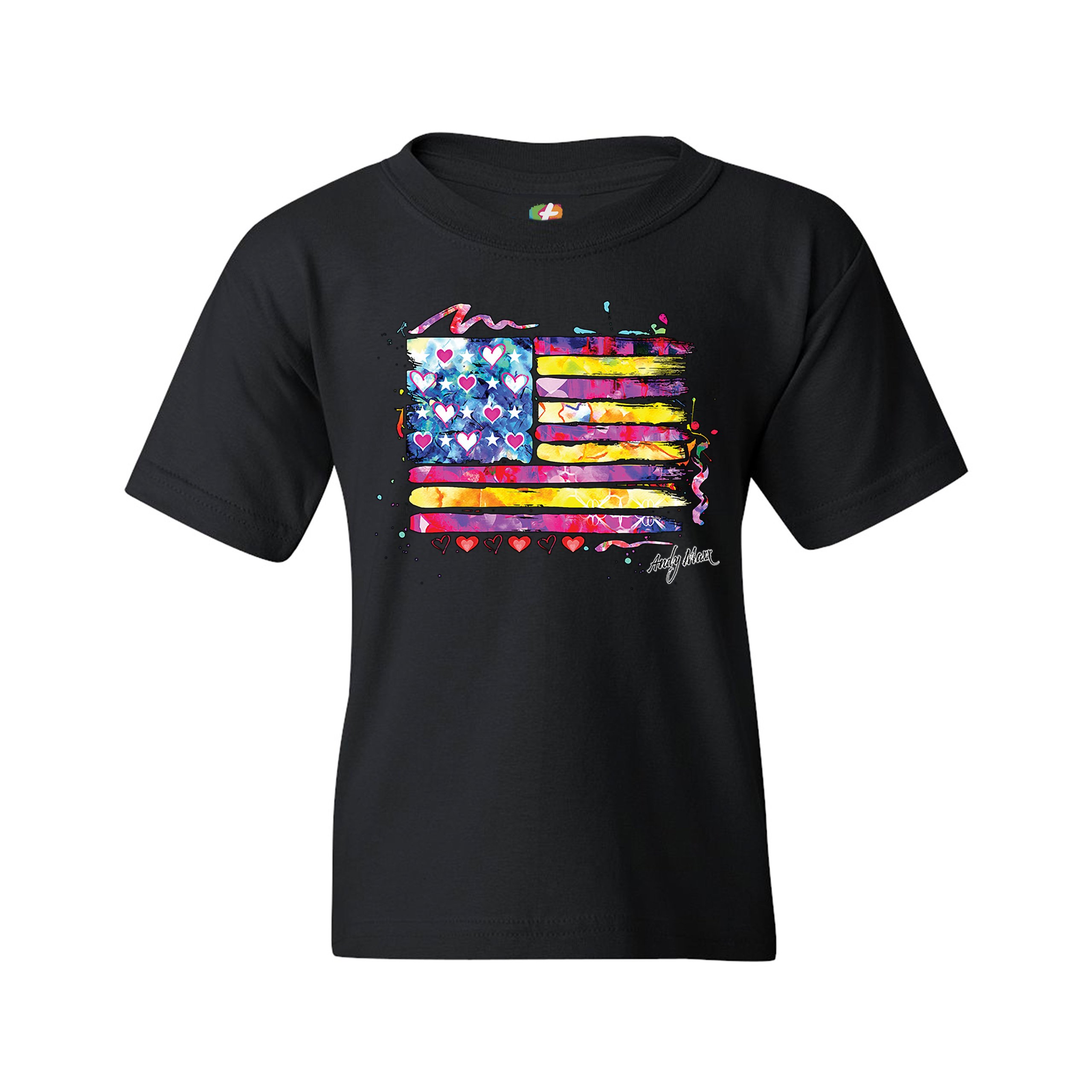 Colorful American Flag Youth T-shirt Patriotic 4th of July Independence Kids - Picture 3 of 29
