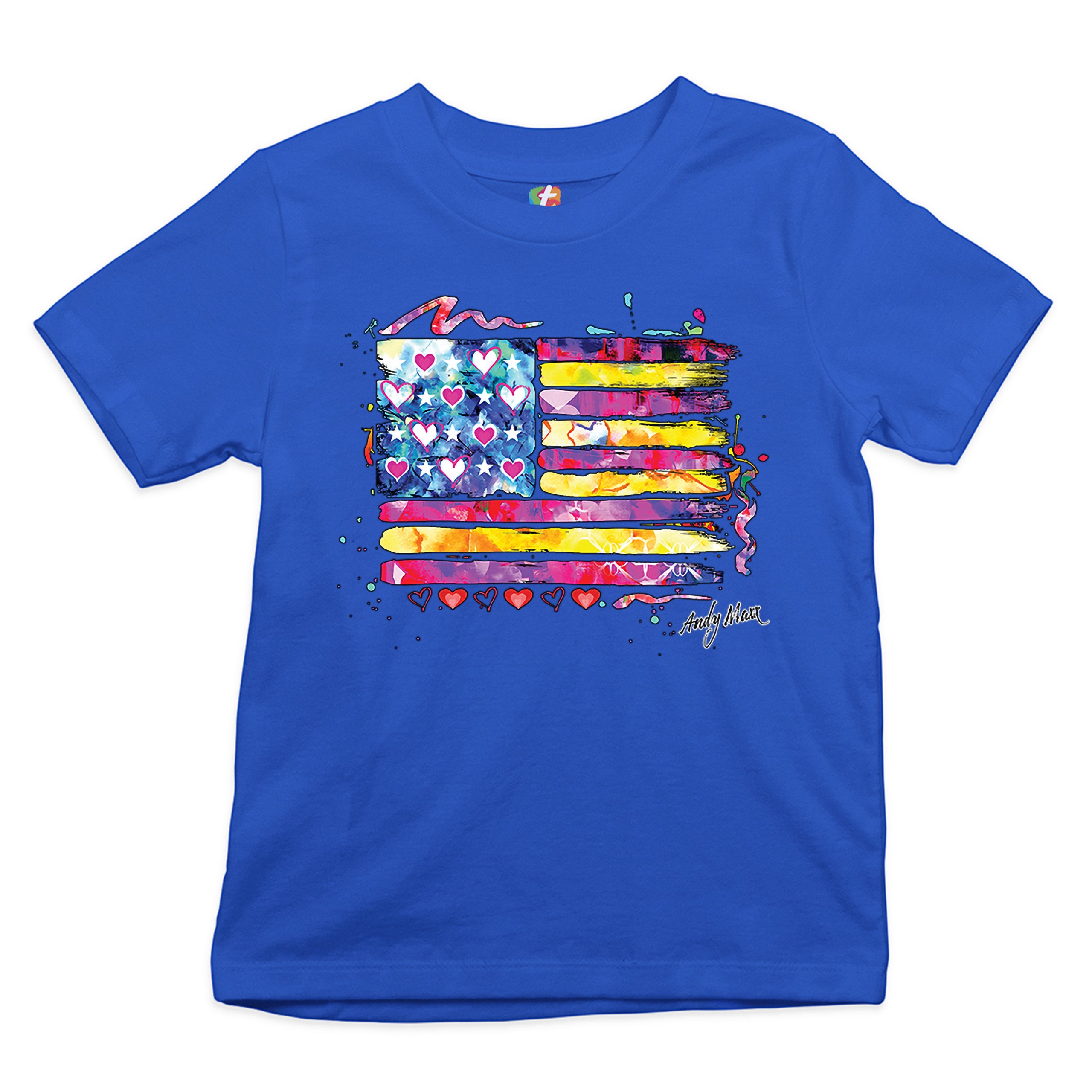 Colorful American Flag Youth T-shirt Patriotic 4th of July Independence Kids - Picture 22 of 29