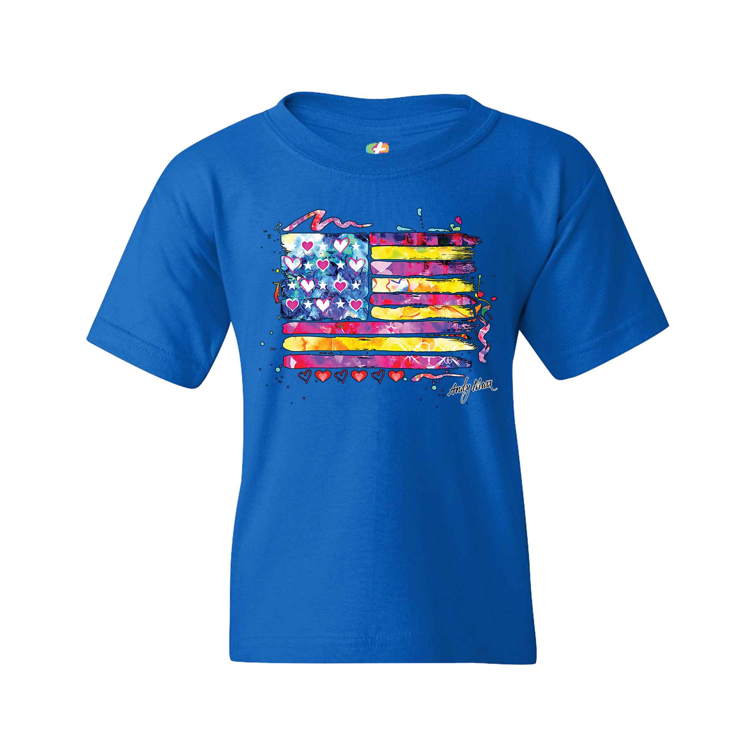 Colorful American Flag Youth T-shirt Patriotic 4th of July Independence Kids - Picture 23 of 29