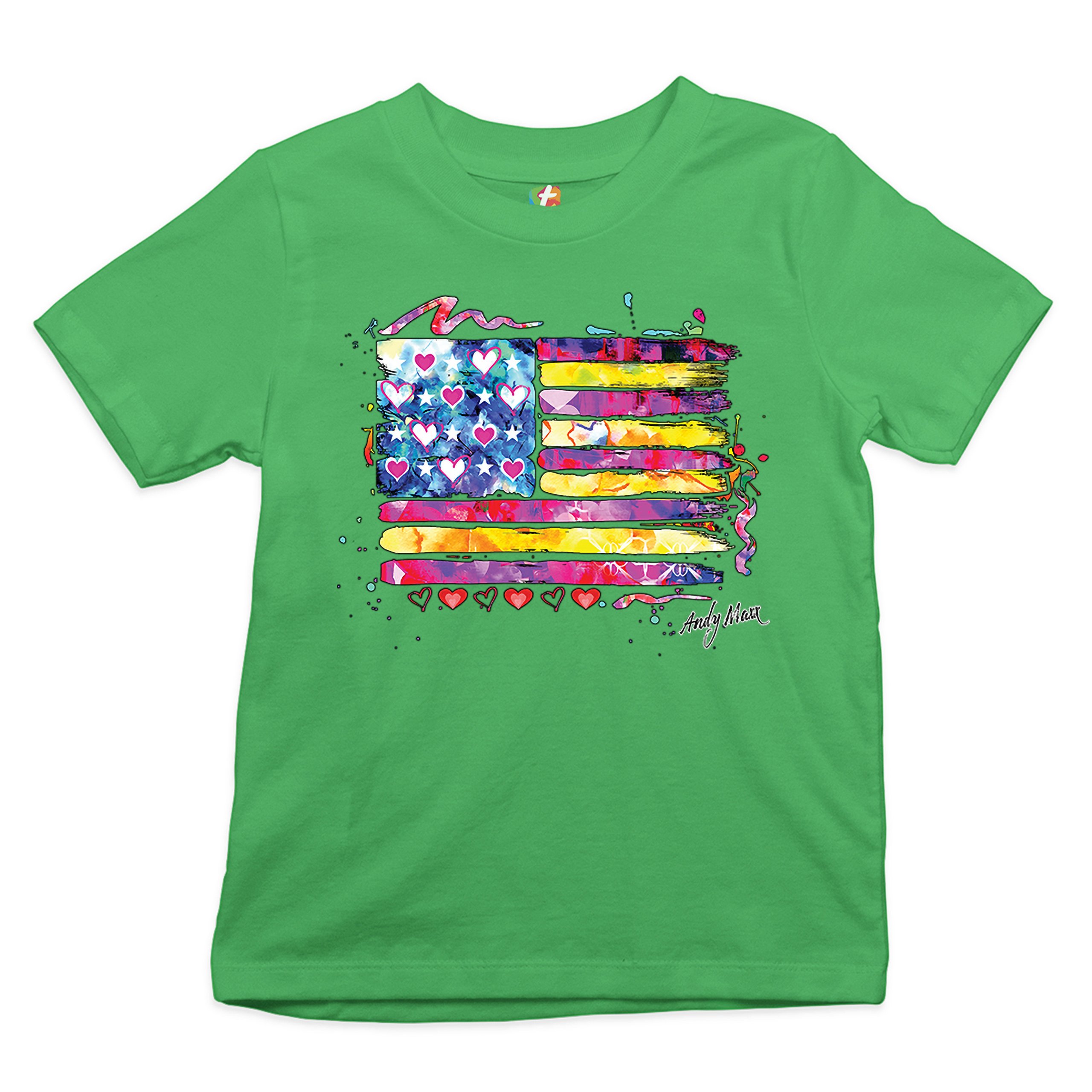Colorful American Flag Youth T-shirt Patriotic 4th of July Independence Kids - Picture 18 of 29