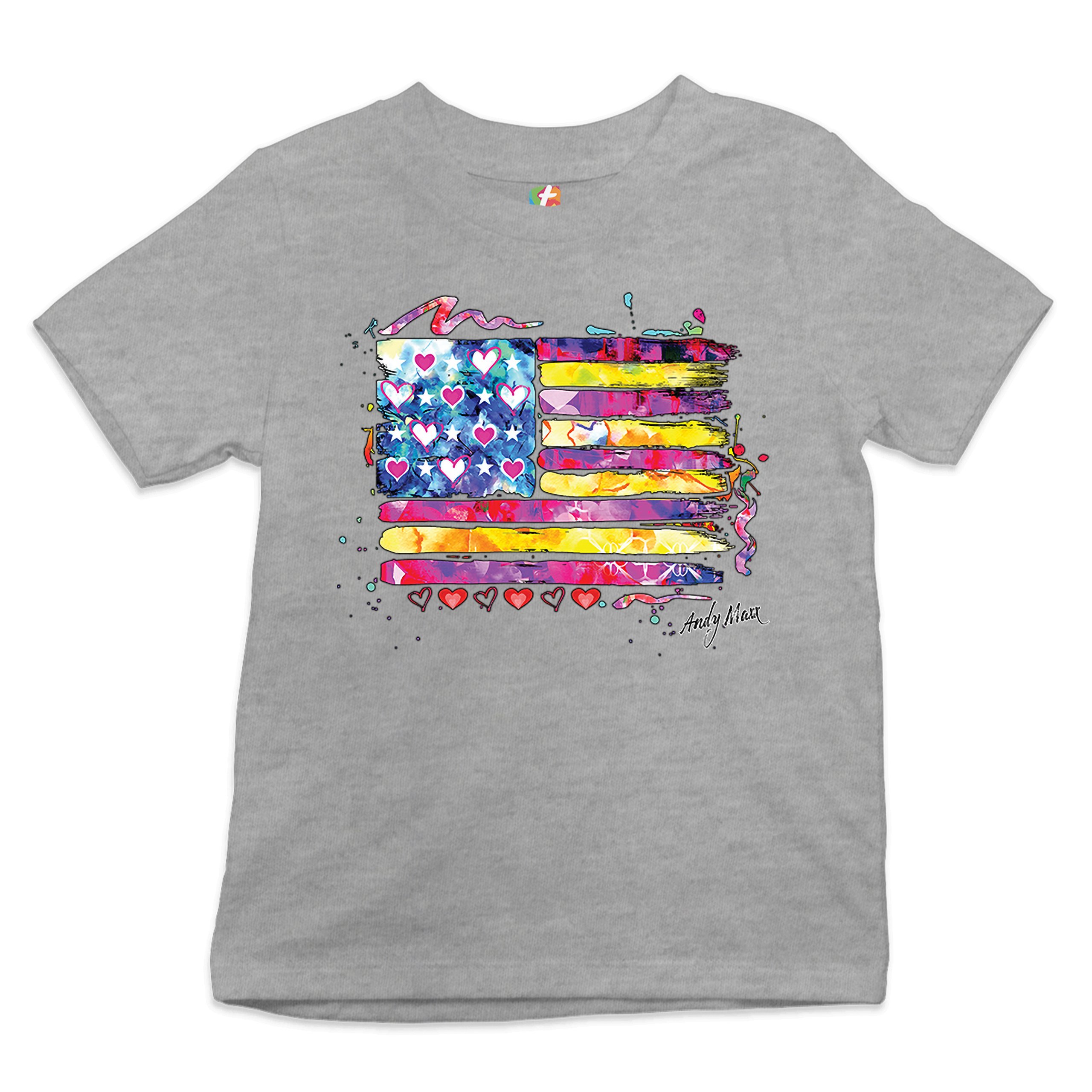 Colorful American Flag Youth T-shirt Patriotic 4th of July Independence Kids - Picture 6 of 29
