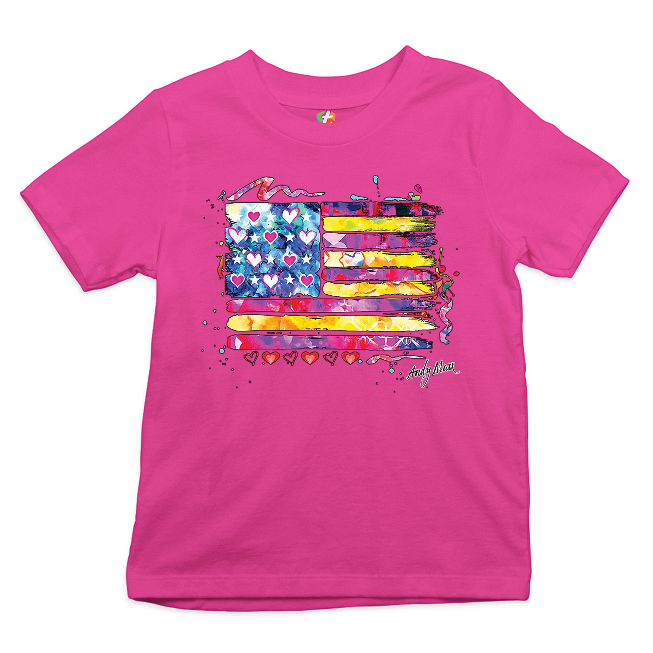 Colorful American Flag Youth T-shirt Patriotic 4th of July Independence Kids - Picture 26 of 29