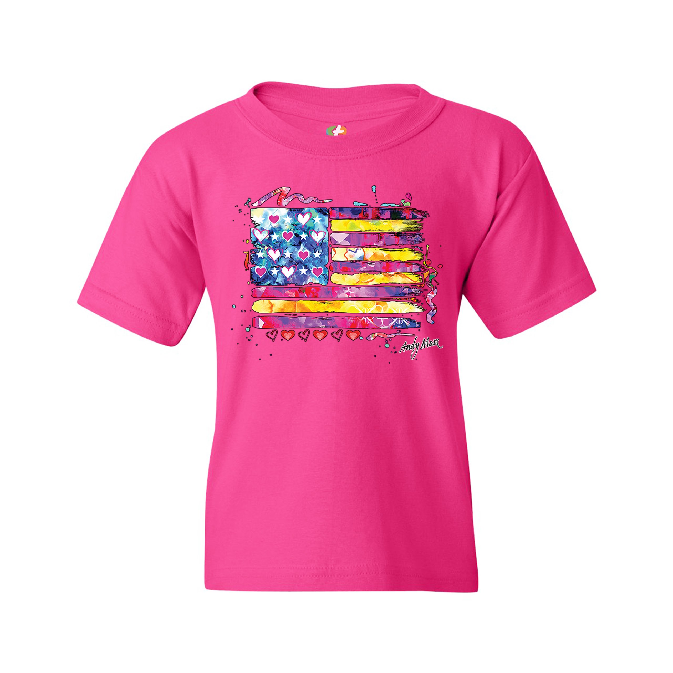 Colorful American Flag Youth T-shirt Patriotic 4th of July Independence Kids - Picture 27 of 29