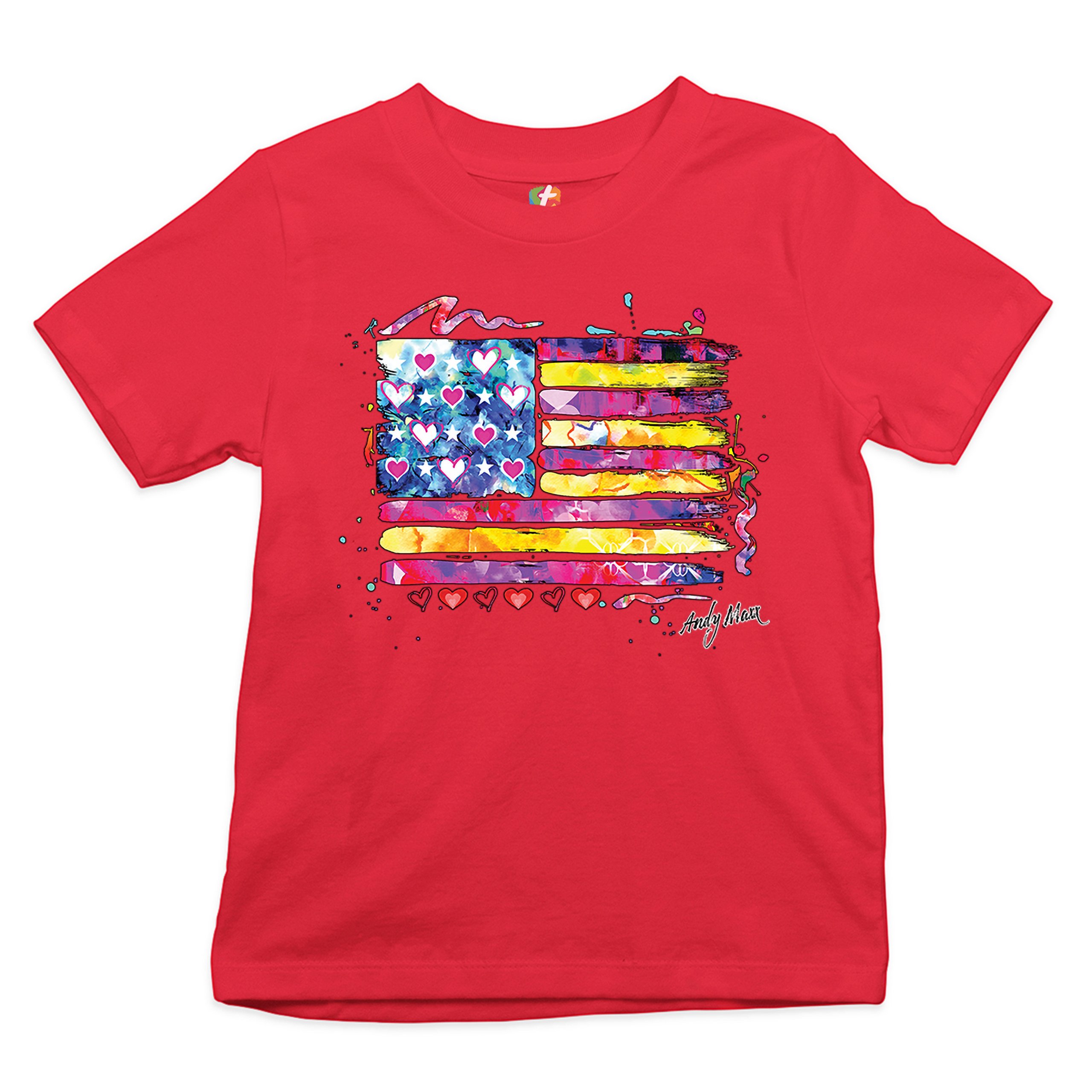Colorful American Flag Youth T-shirt Patriotic 4th of July Independence Kids - Picture 10 of 29