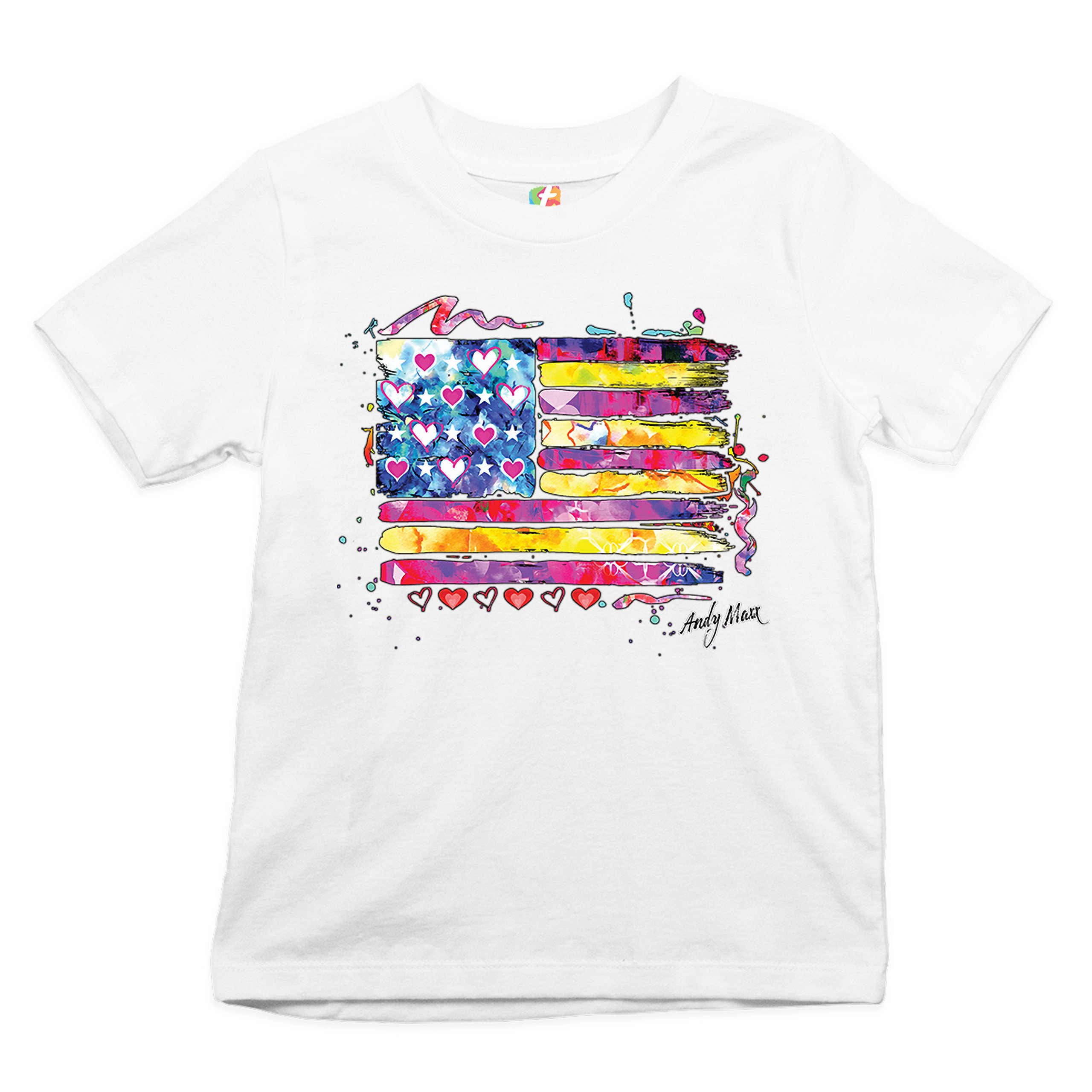 Colorful American Flag Youth T-shirt Patriotic 4th of July Independence Kids - Picture 14 of 29