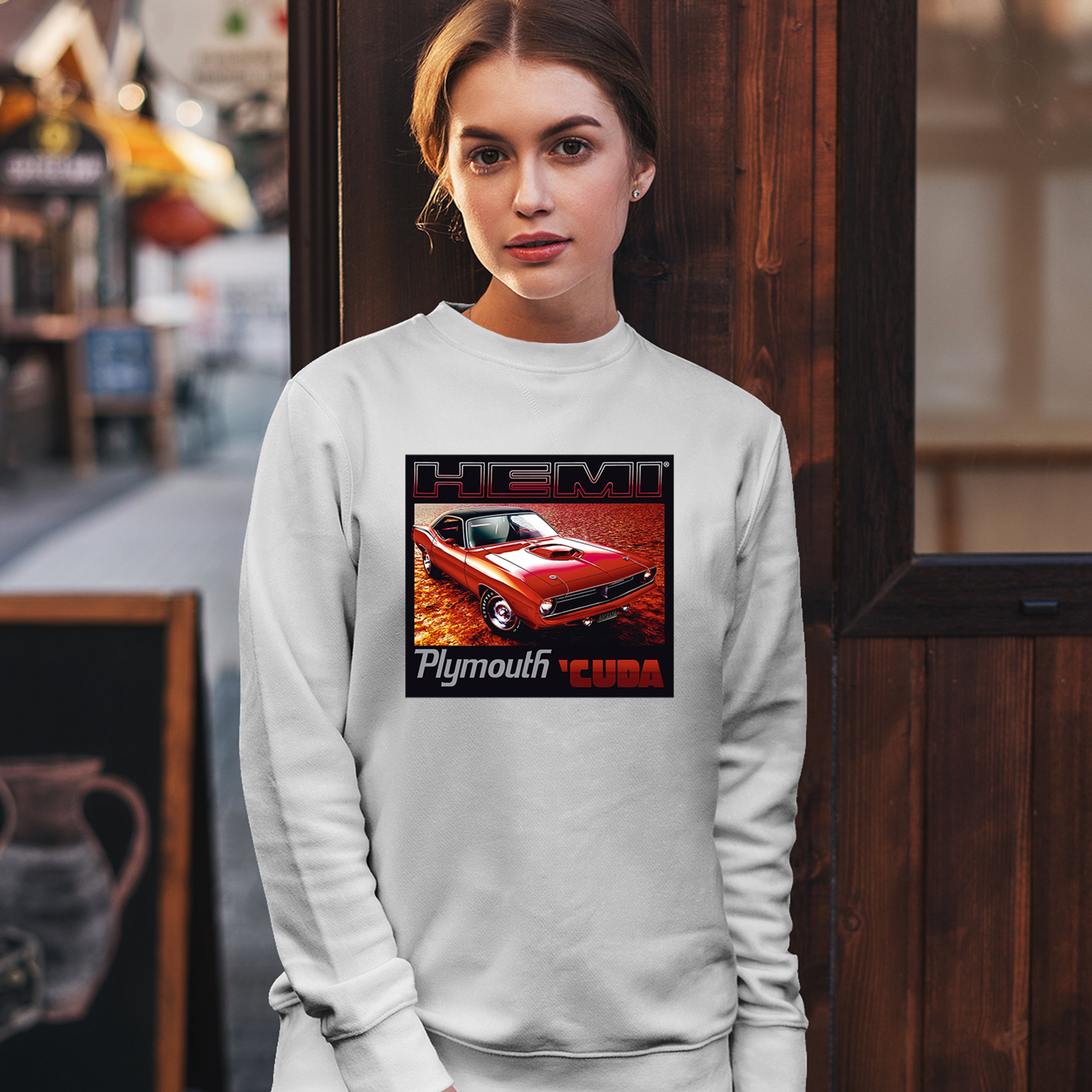 Hemi Plymouth 'Cuda Sweatshirt American Retro Muscle Car Licensed ...