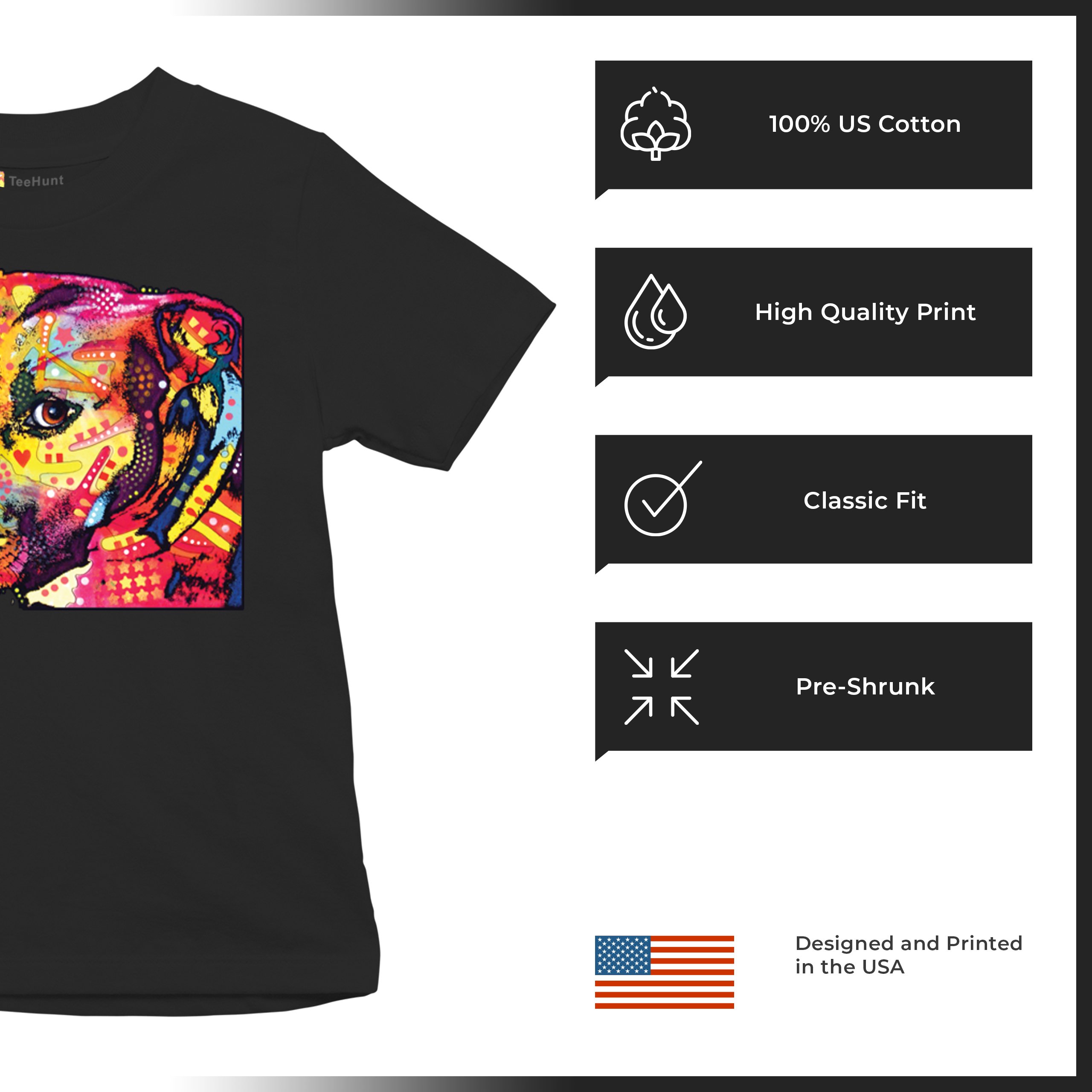 Dean Russo Pit Bull Youth T-shirt Dog Wags Its Tail with Its Heart Kids - Picture 7 of 50