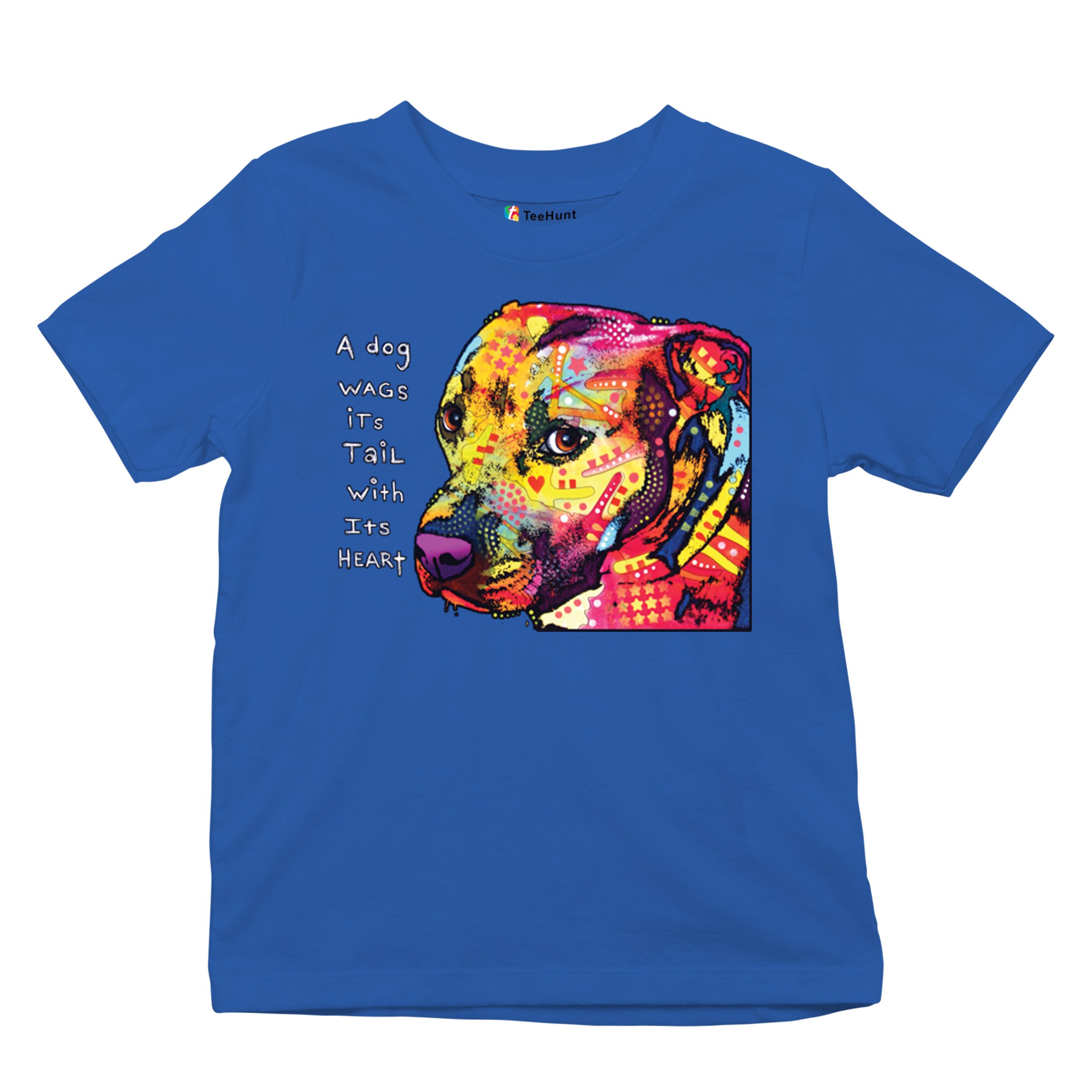Dean Russo Pit Bull Youth T-shirt Dog Wags Its Tail with Its Heart Kids - Picture 41 of 50