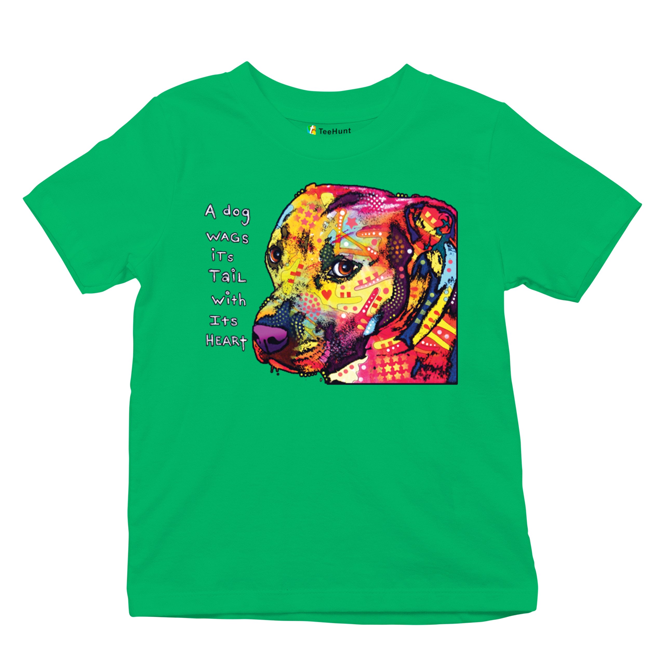 Dean Russo Pit Bull Youth T-shirt Dog Wags Its Tail with Its Heart Kids - Picture 34 of 50