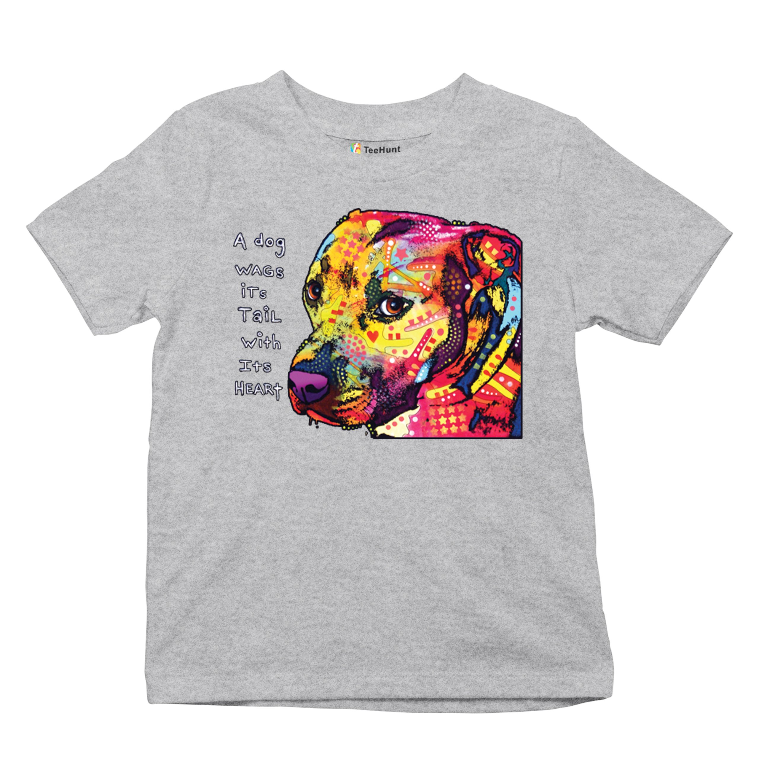 Dean Russo Pit Bull Youth T-shirt Dog Wags Its Tail with Its Heart Kids - Picture 13 of 50