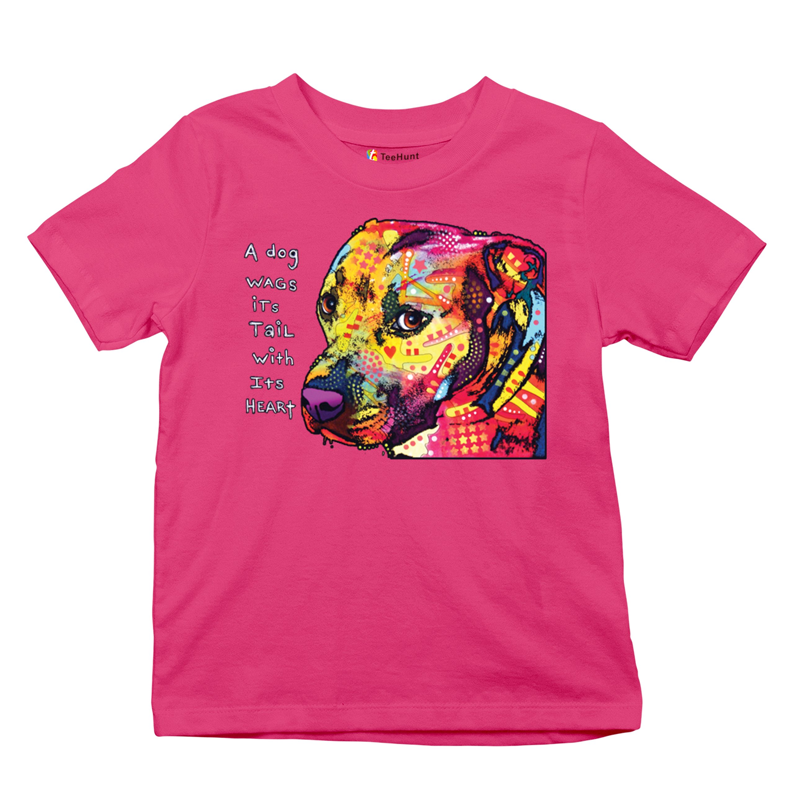 Dean Russo Pit Bull Youth T-shirt Dog Wags Its Tail with Its Heart Kids - Picture 48 of 50