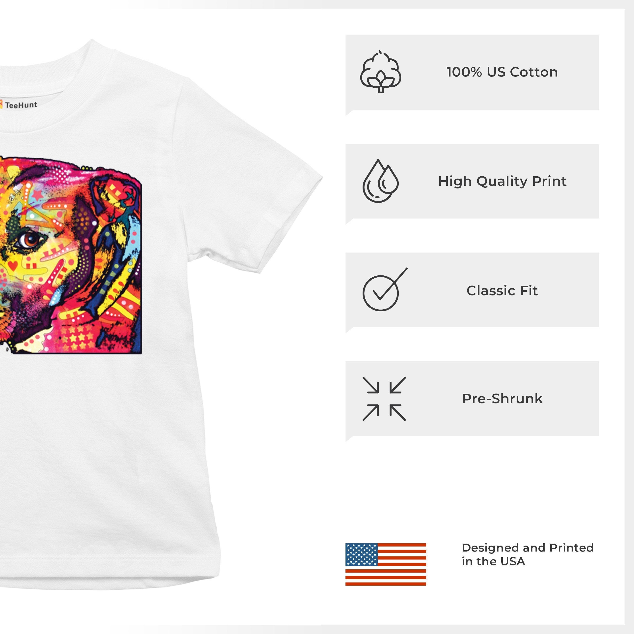 Dean Russo Pit Bull Youth T-shirt Dog Wags Its Tail with Its Heart Kids - Picture 28 of 50