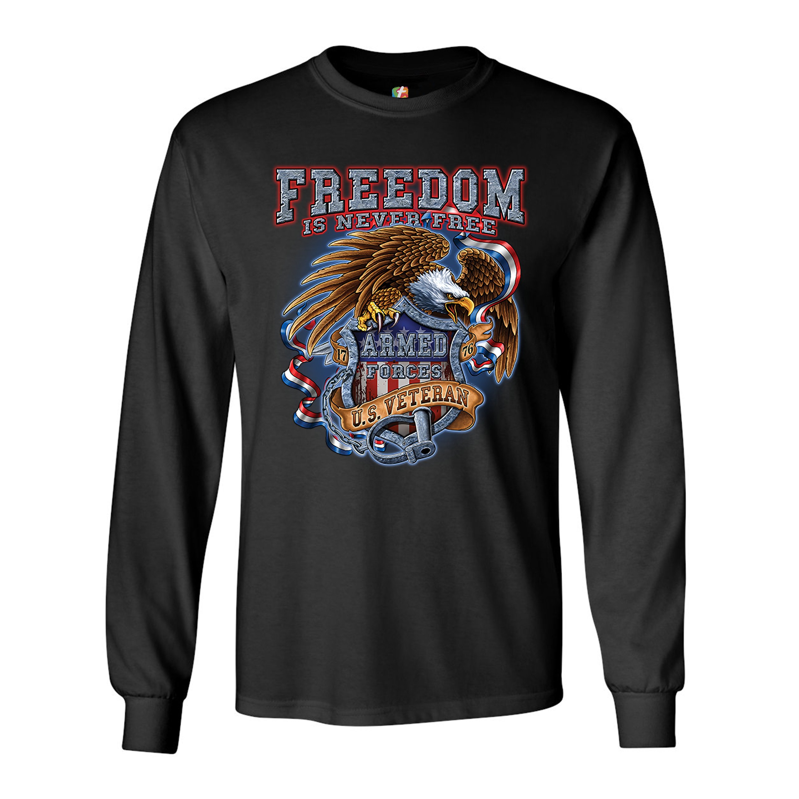 ALTRA T shirt a maniche lunghe Freedom Is Never Free USA Veterani forze armate militari