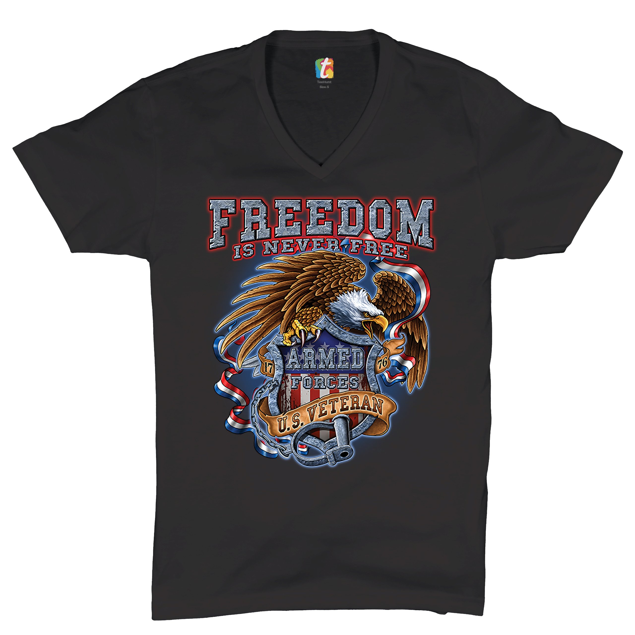 ALTRA Freedom Is Never Free T shirt collo a V USA Maglietta militare veterana forze armate