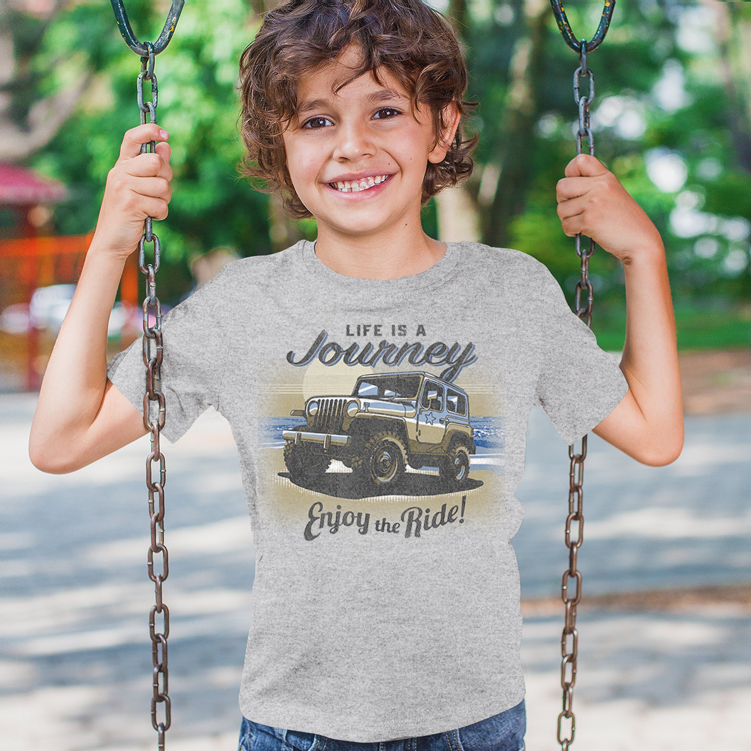 Life is a Journey Enjoy the Ride Youth T-shirt 4x4 Offroad Mudding Kids - Picture 12 of 22