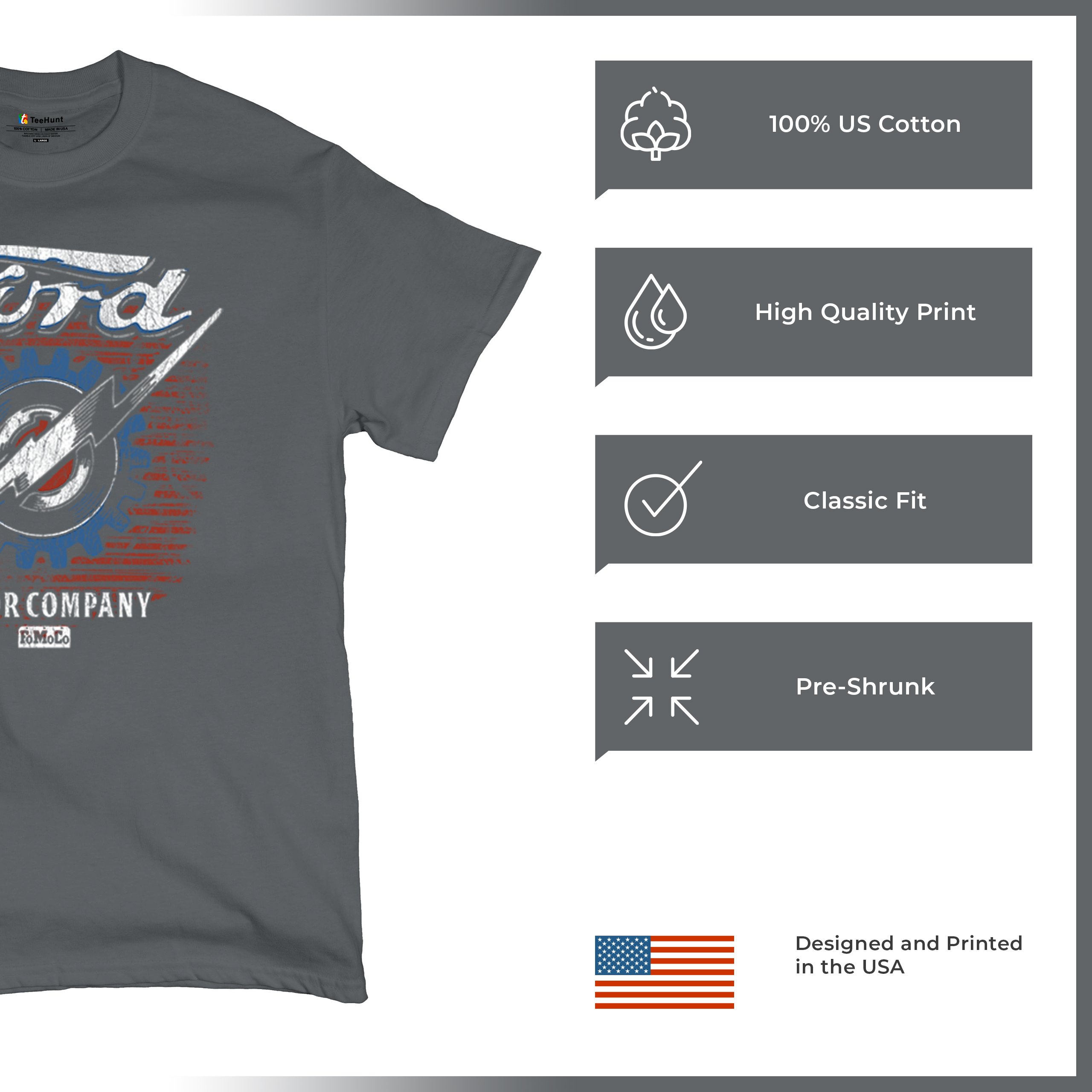 Ford F-100 Lightning Bolt Gear FoMoCo T-Shirt Vintage Pickup Truck Herren Tee - Bild 42 von 50